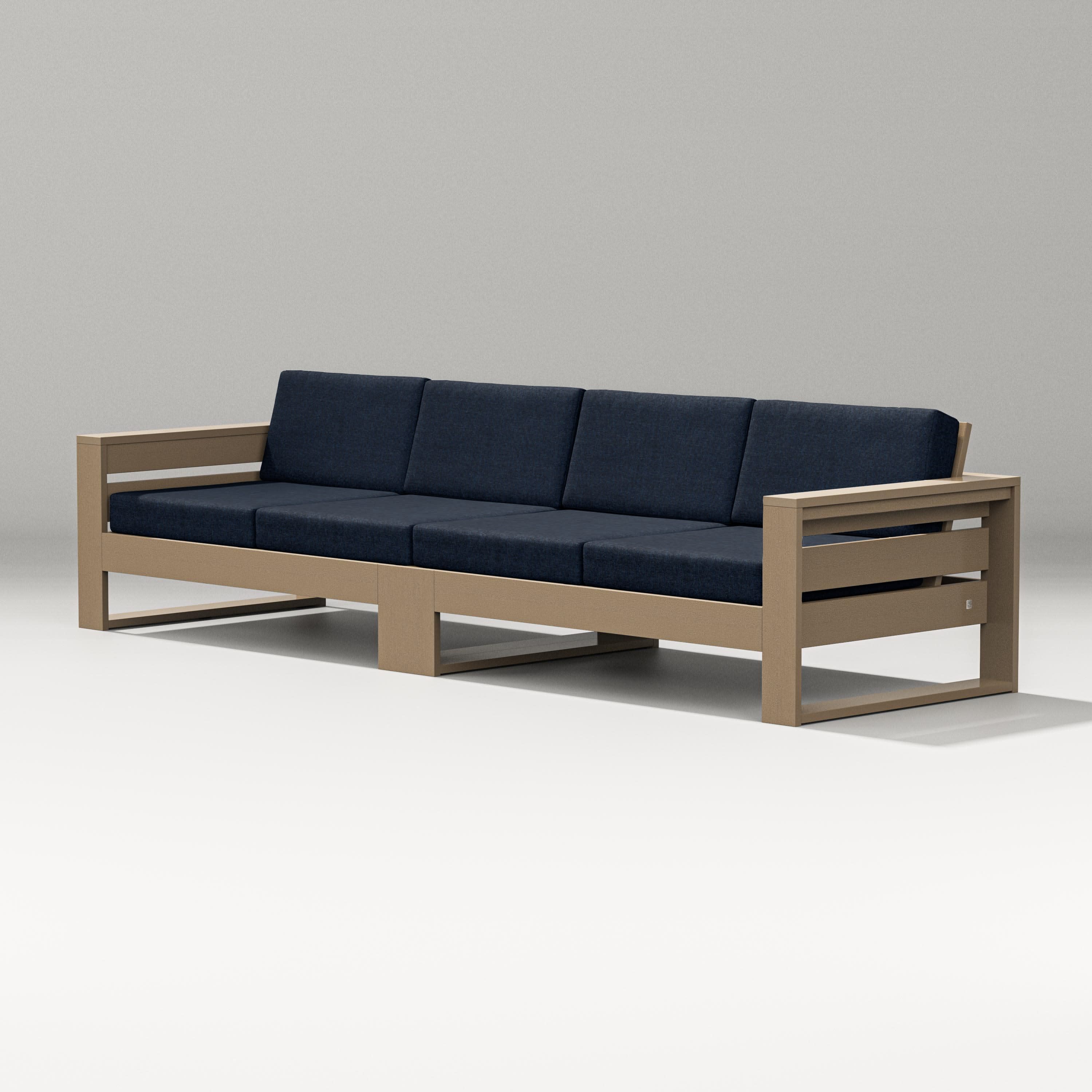 Latitude Straight Sectional in Vintage Sahara / Marine Indigo