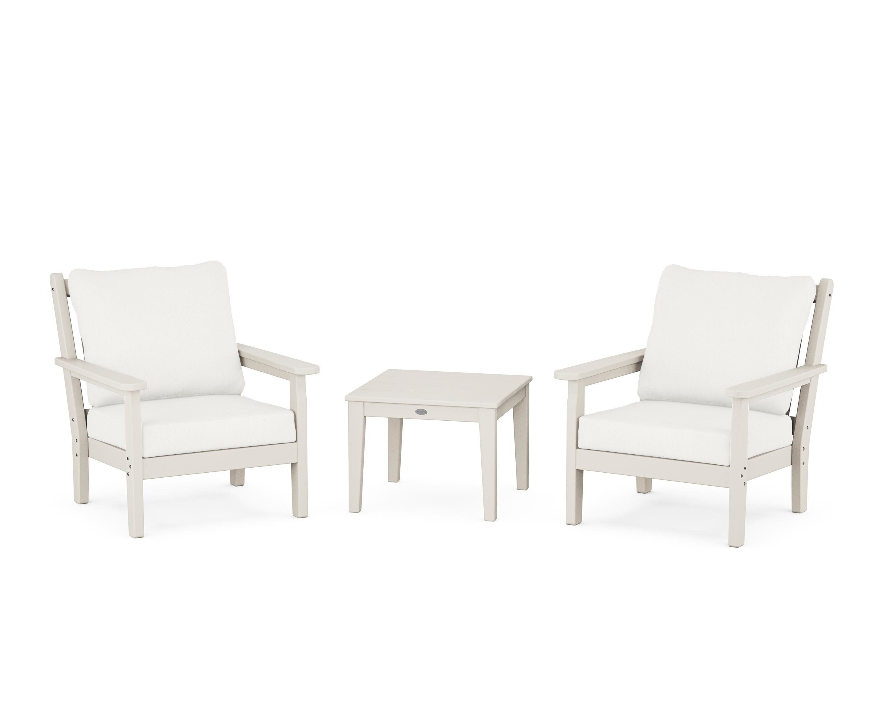Chippendale 3-Piece Deep Seating Set in Sand / Natural Linen