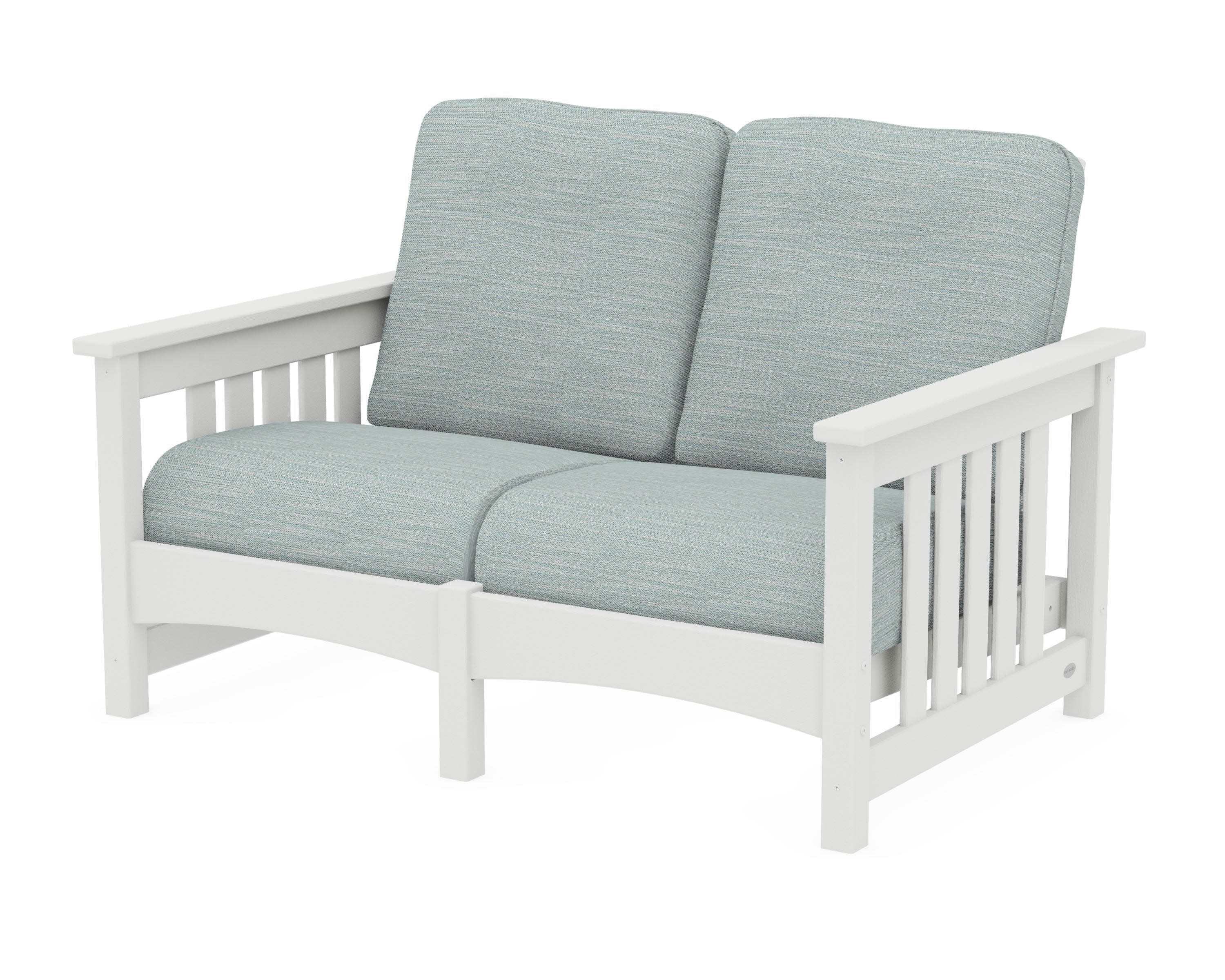 Club Mission Loveseat in Vintage White / Soothe Mist