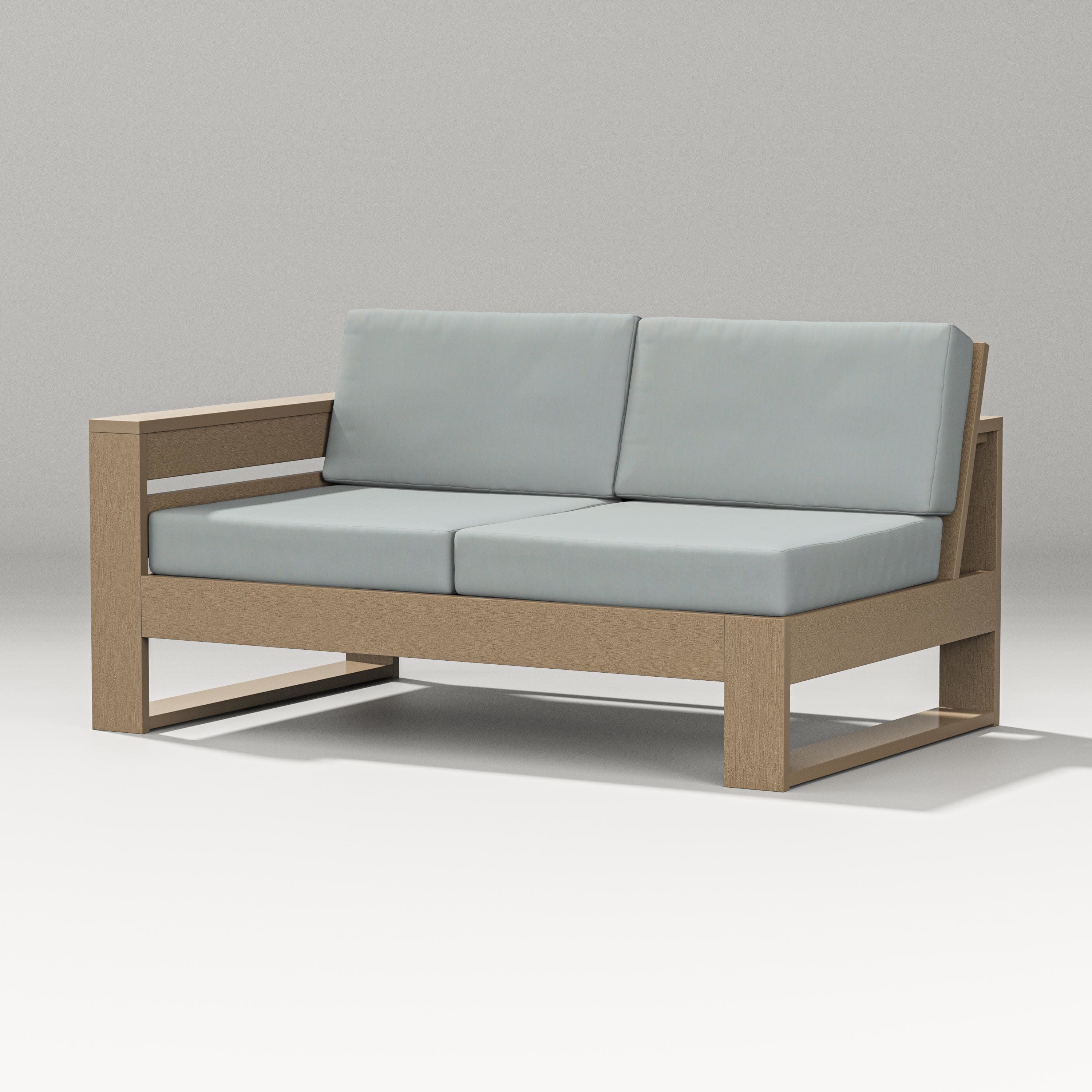 Latitude Modular Left Arm Loveseat in Vintage Sahara / Spa
