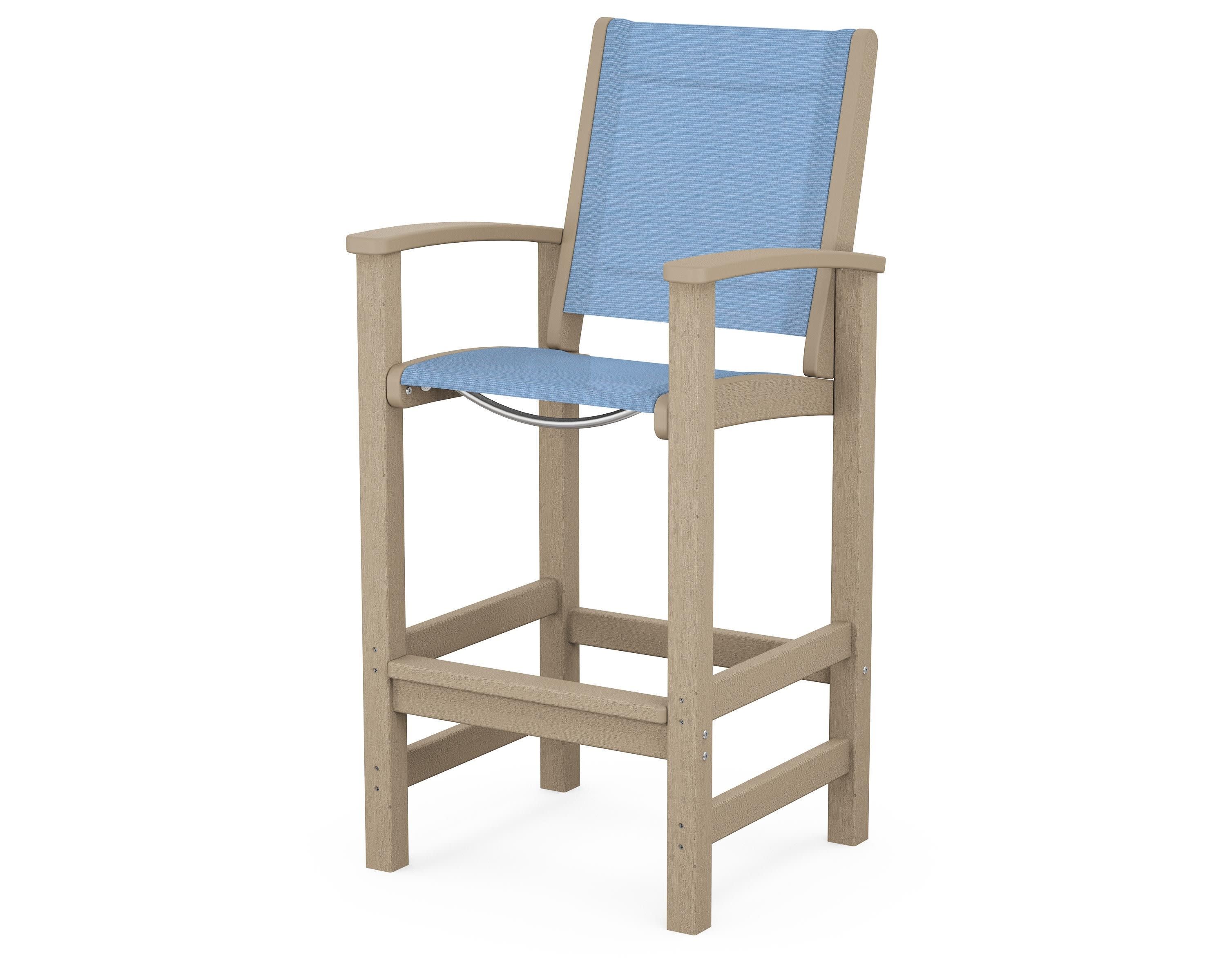 Coastal Bar Chair in Vintage Sahara / Poolside Sling