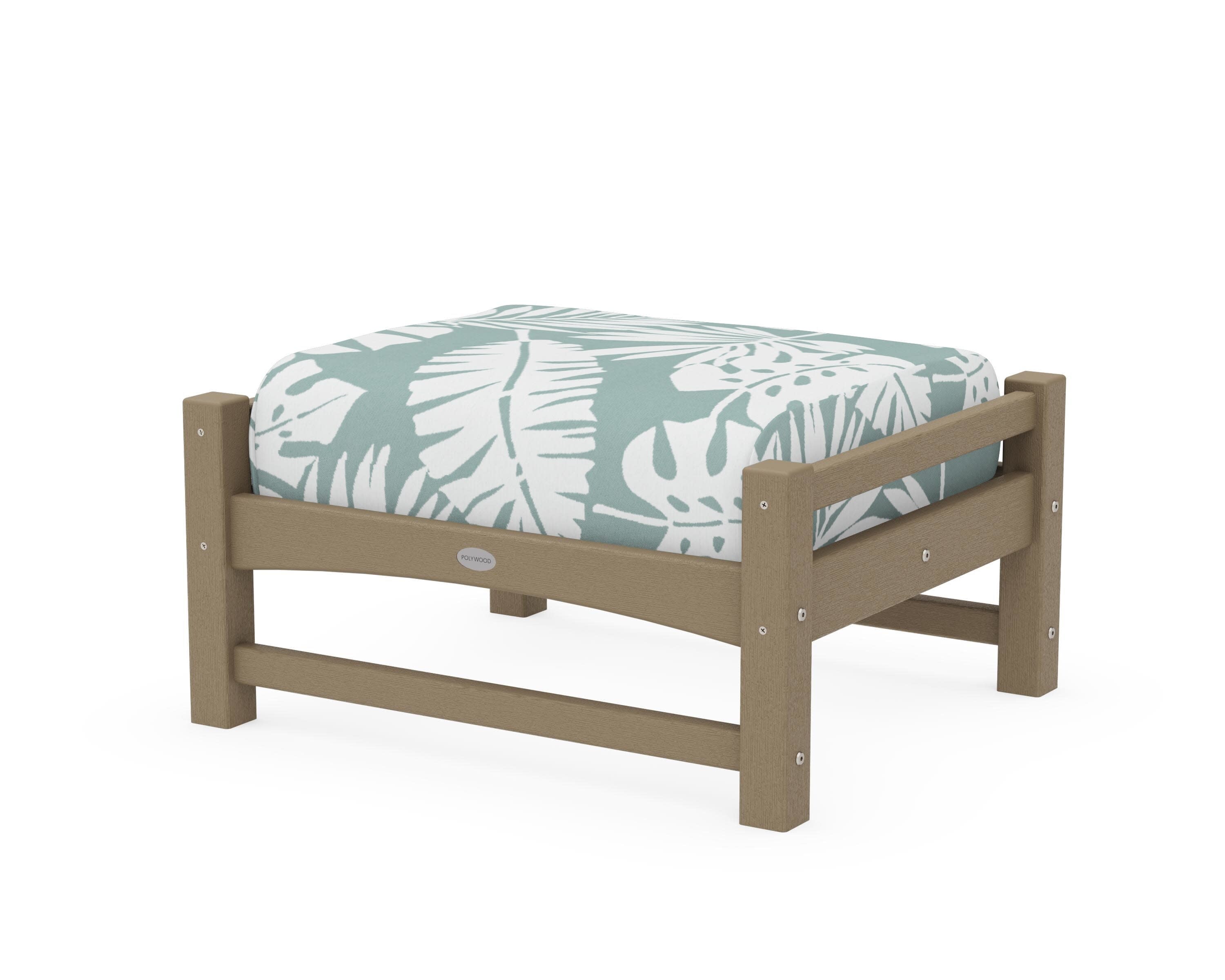 Club Ottoman in Vintage Sahara / Leaf Glacier Spa