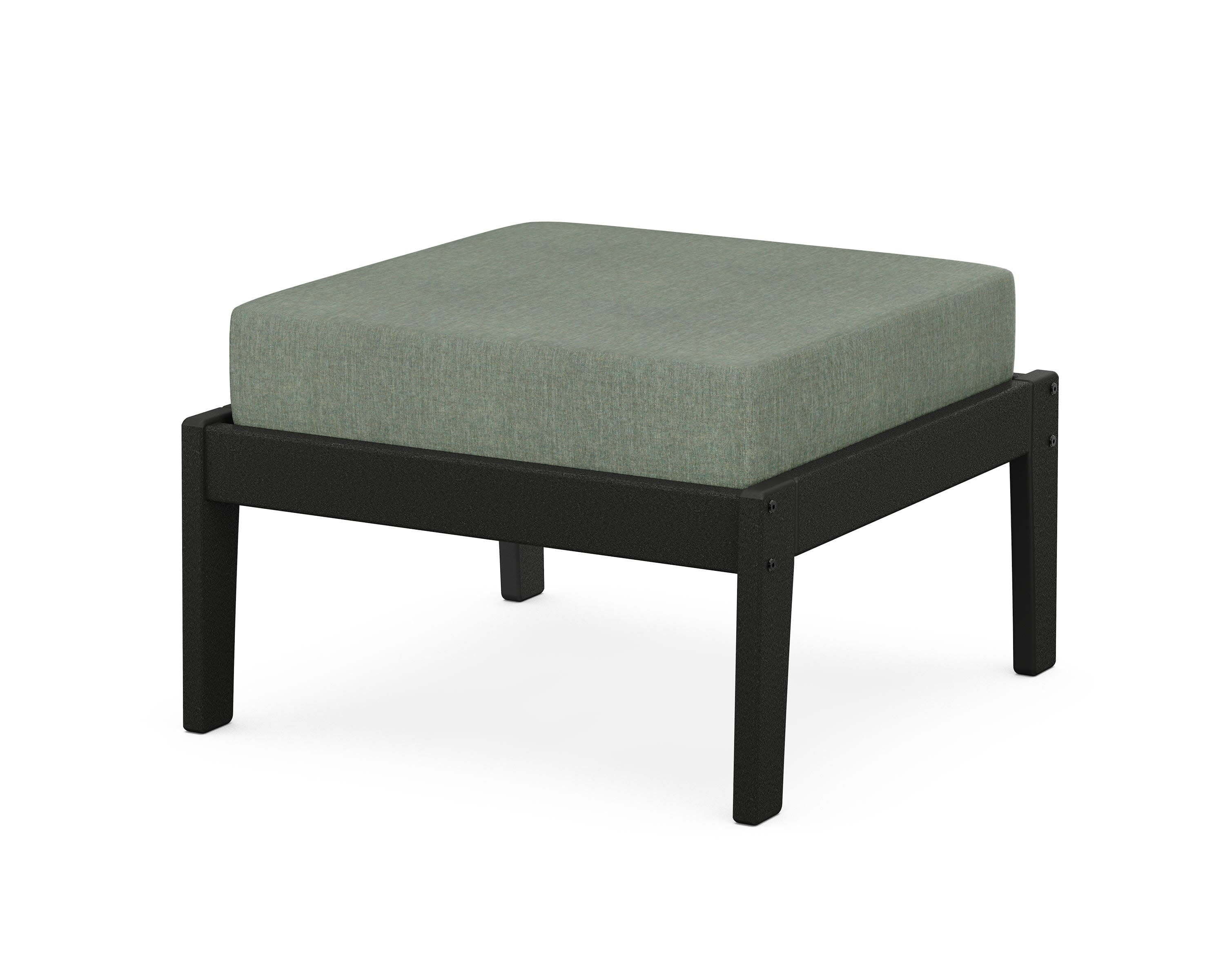 Deep Seating Ottoman in Black / Cast Sage