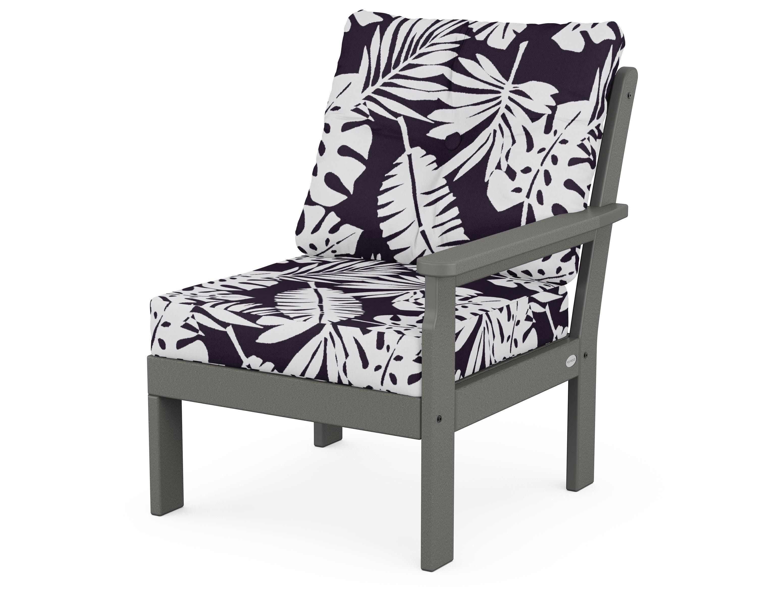 Vineyard Modular Right Arm Chair in Slate Grey / Leaf Navy