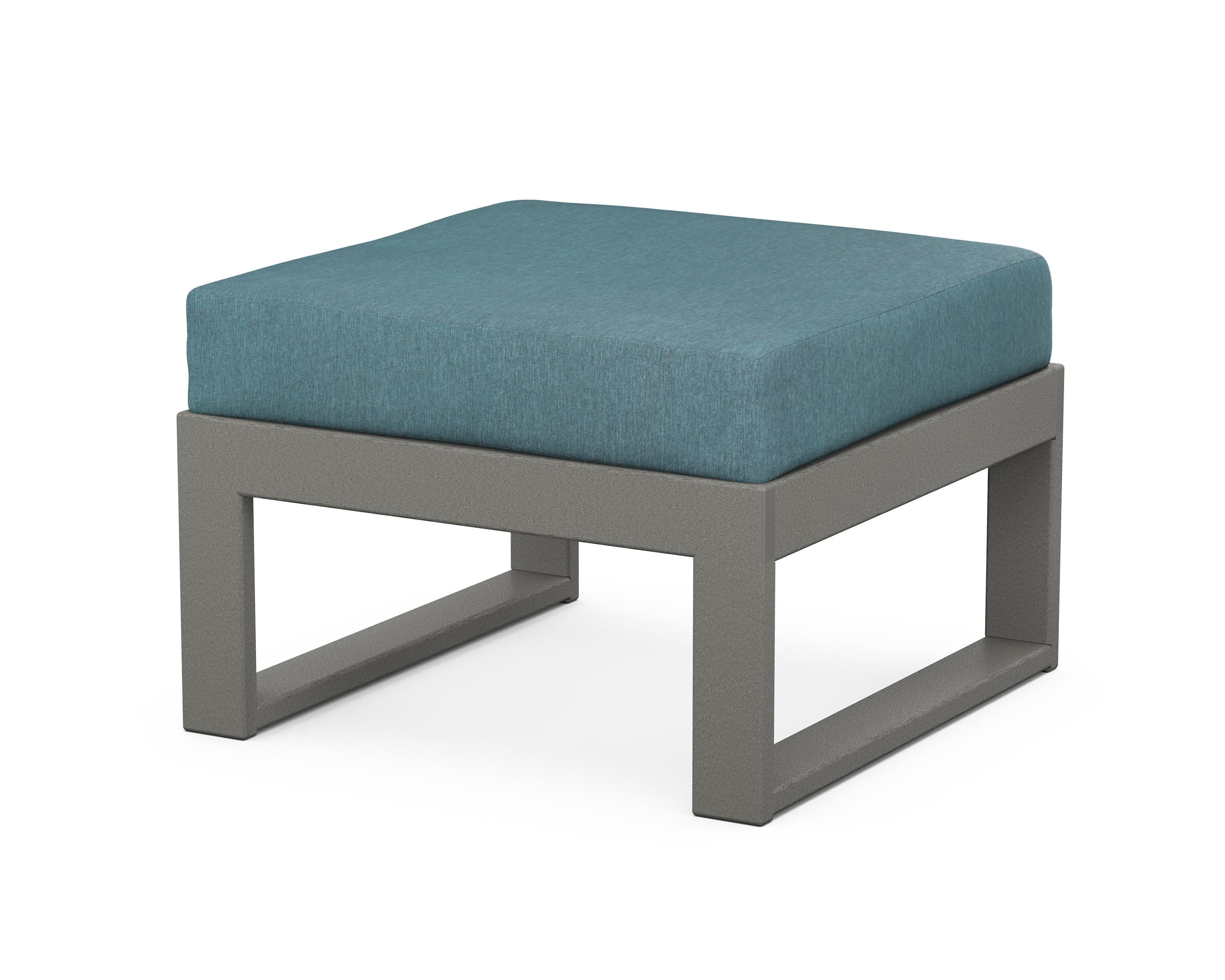 Modular Ottoman - Modern in Slate Grey / Ocean Teal