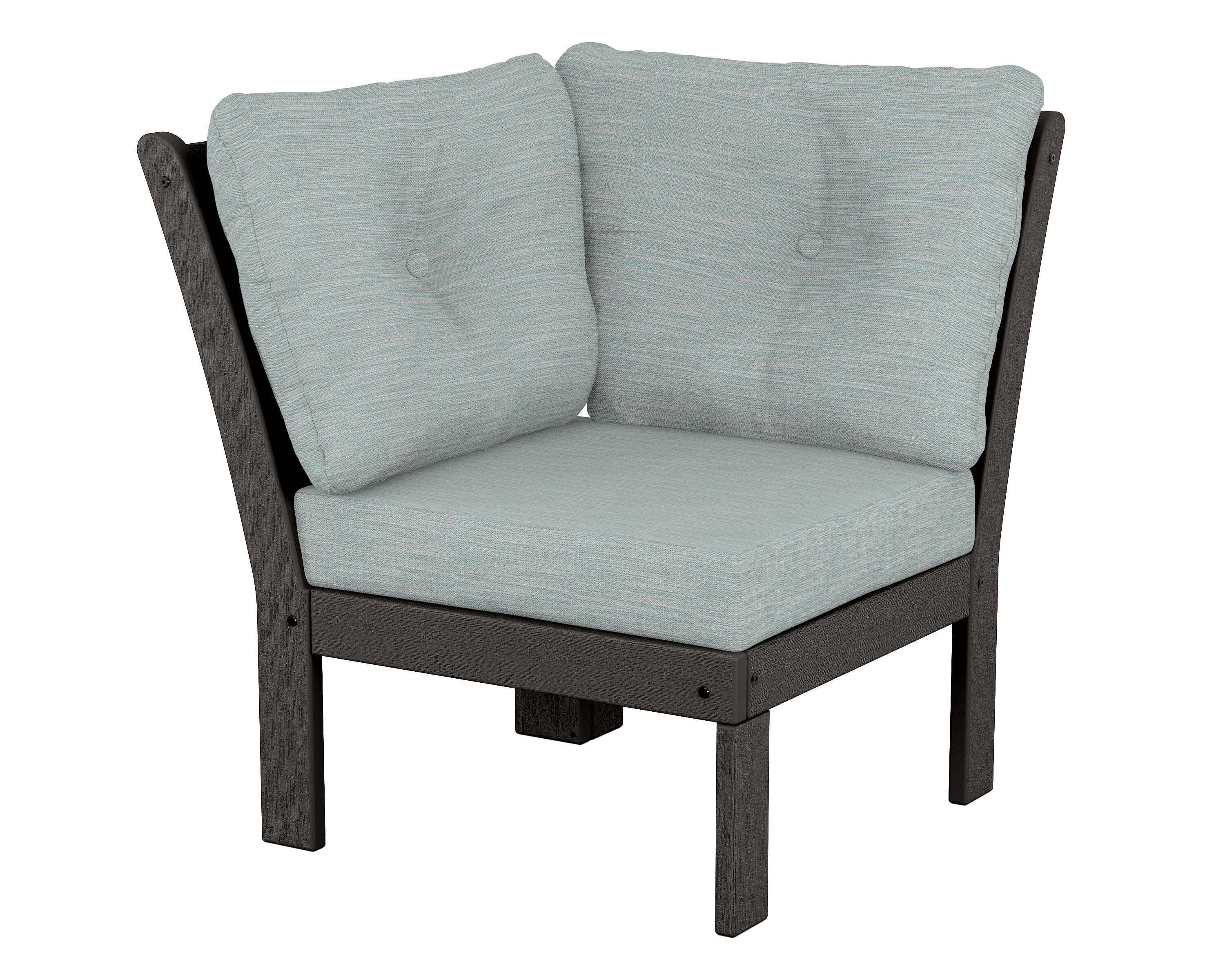 Vineyard Modular Corner Chair in Vintage Coffee / Soothe Mist