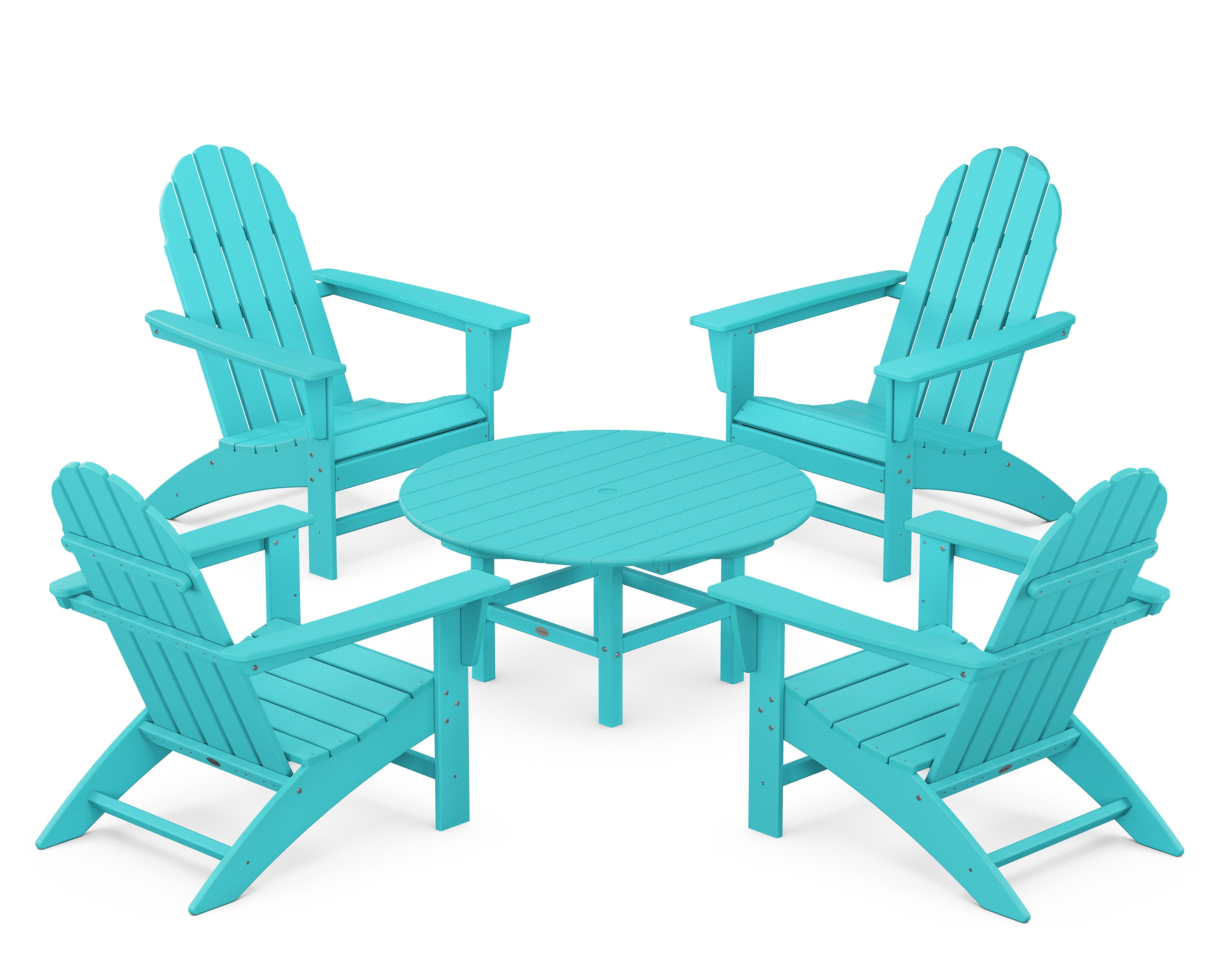 Vineyard 5-Piece Adirondack Chair Conversation Set in Aruba