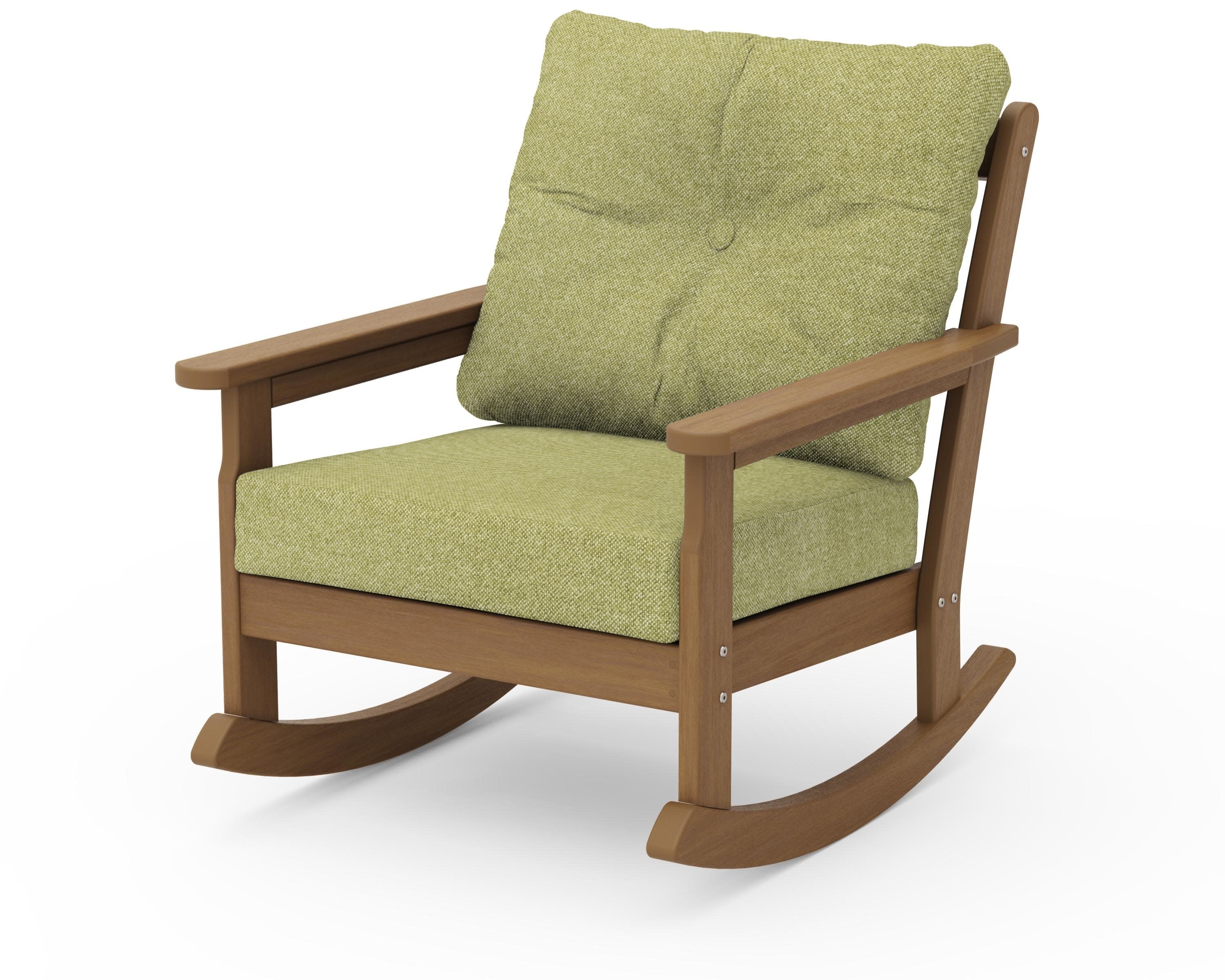 Vineyard Deep Seating Rocking Chair in Natural / Chartreuse Boucle