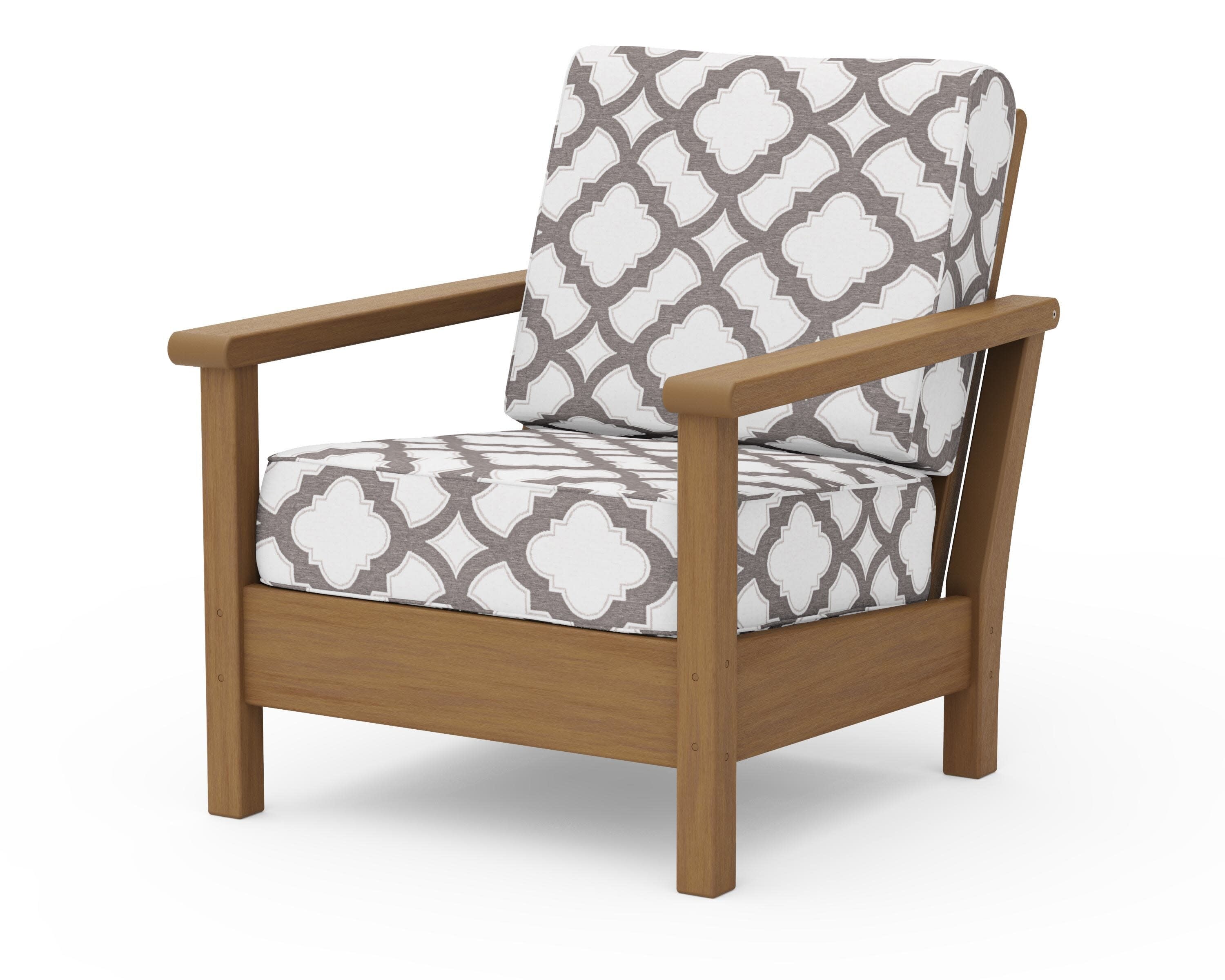 Harbour Deep Seating Chair in Natural / Trellis Grey Mist