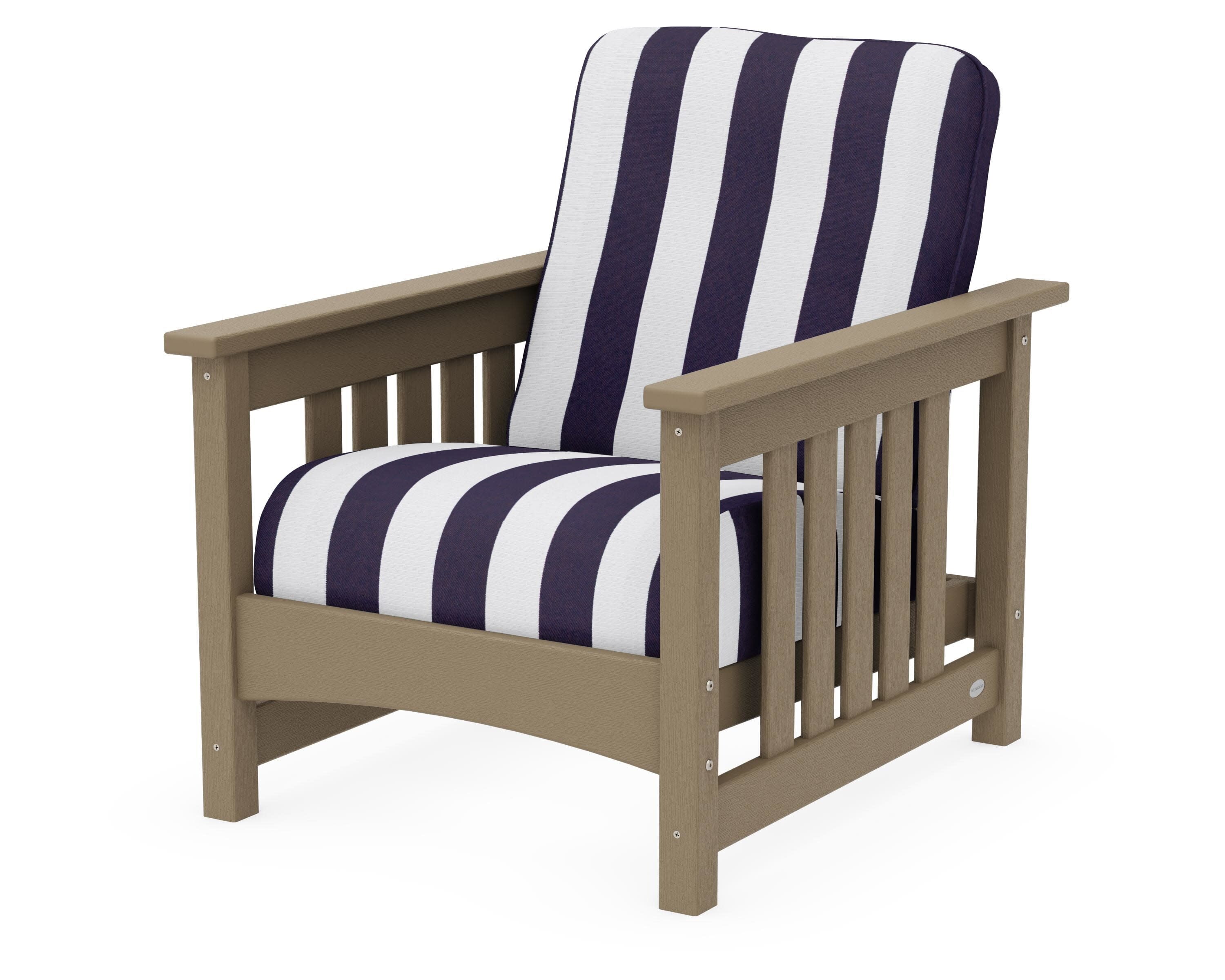 Club Mission Chair in Vintage Sahara / Cabana Stripe Navy