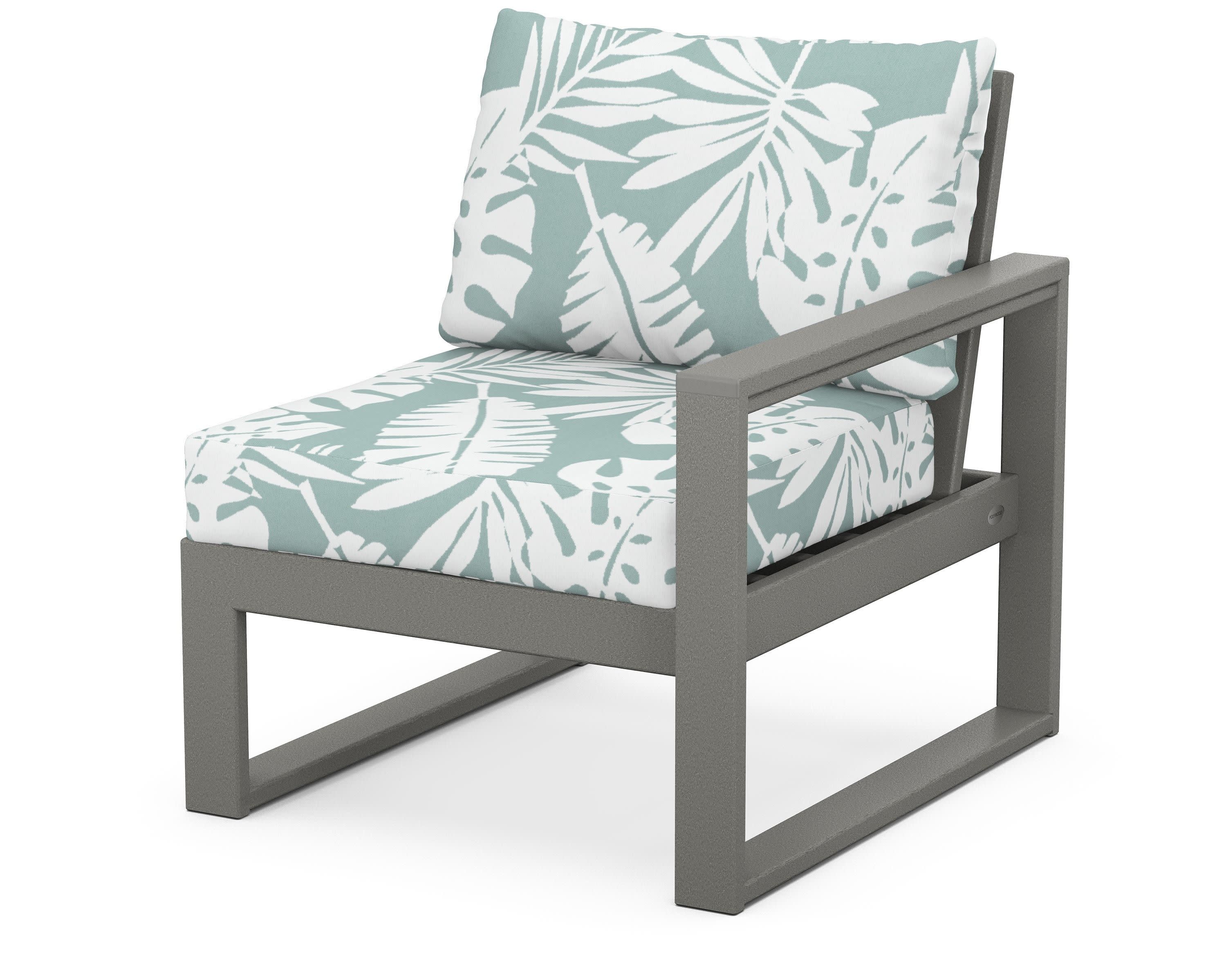 EDGE Modular Right Arm Chair in Slate Grey / Leaf Glacier Spa