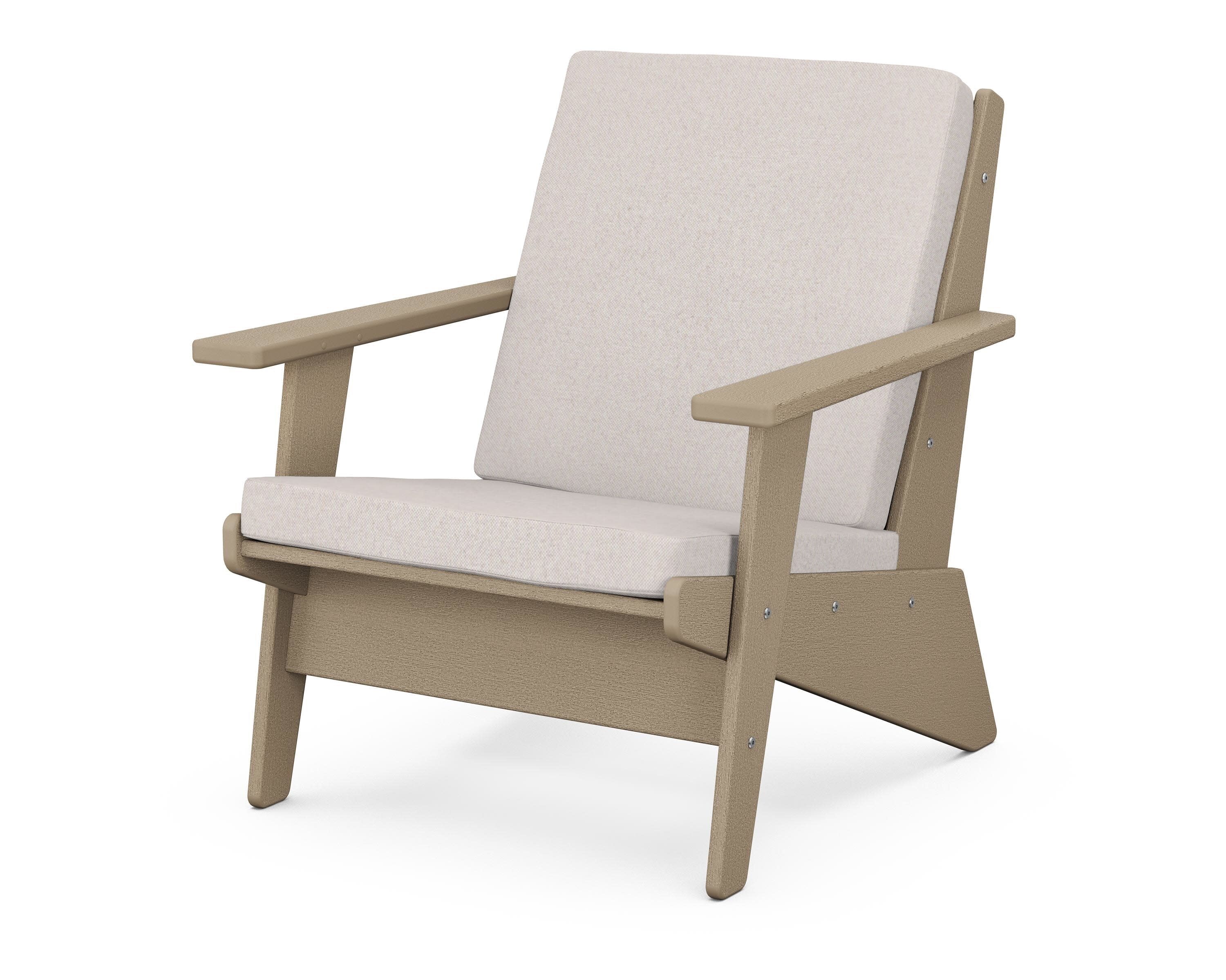 Riviera Modern Lounge Chair in Vintage Sahara / Dune Burlap