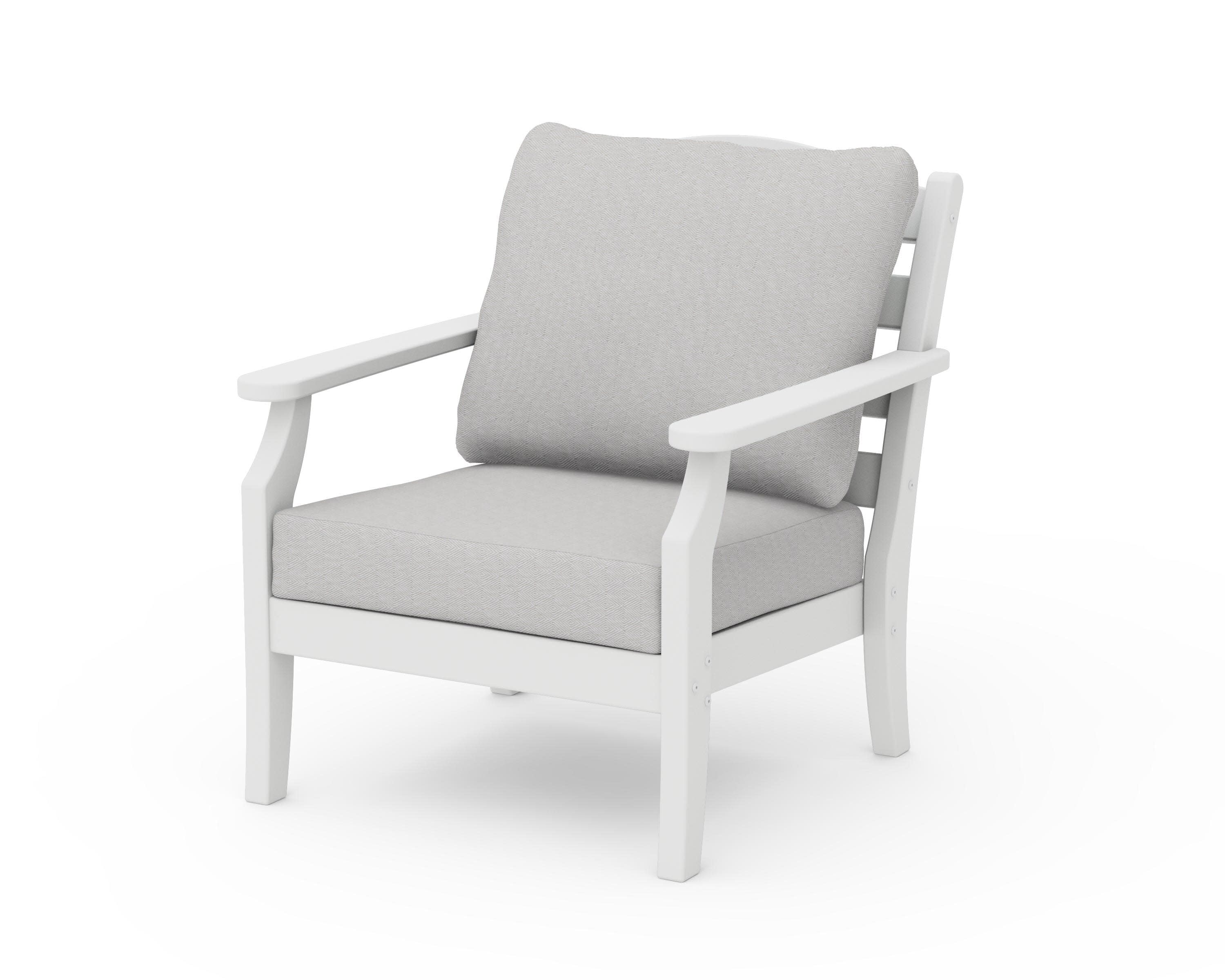 Savannah Deep Seating Chair in White / Diamond in the Rough