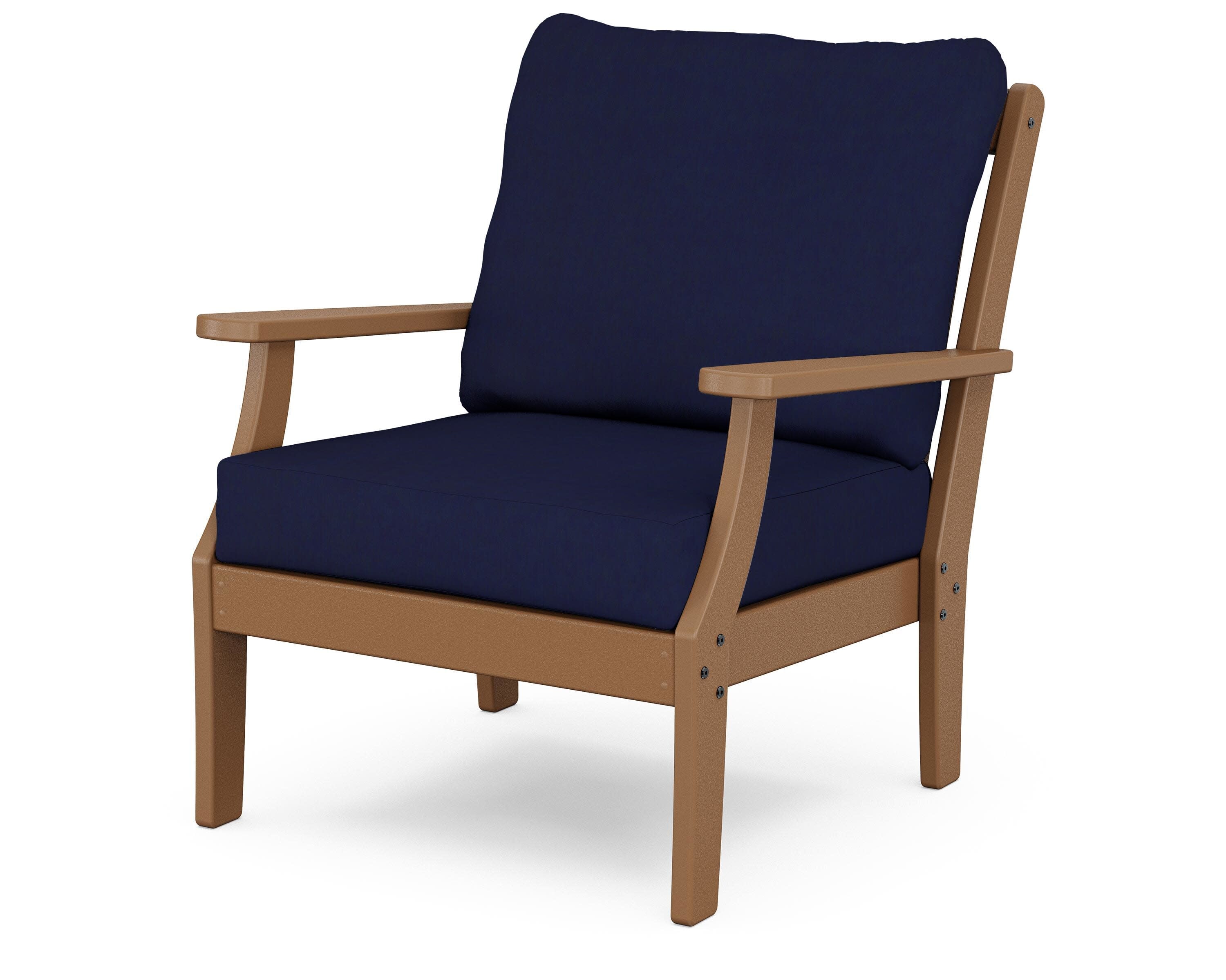 Braxton Deep Seating Chair in Teak / Navy
