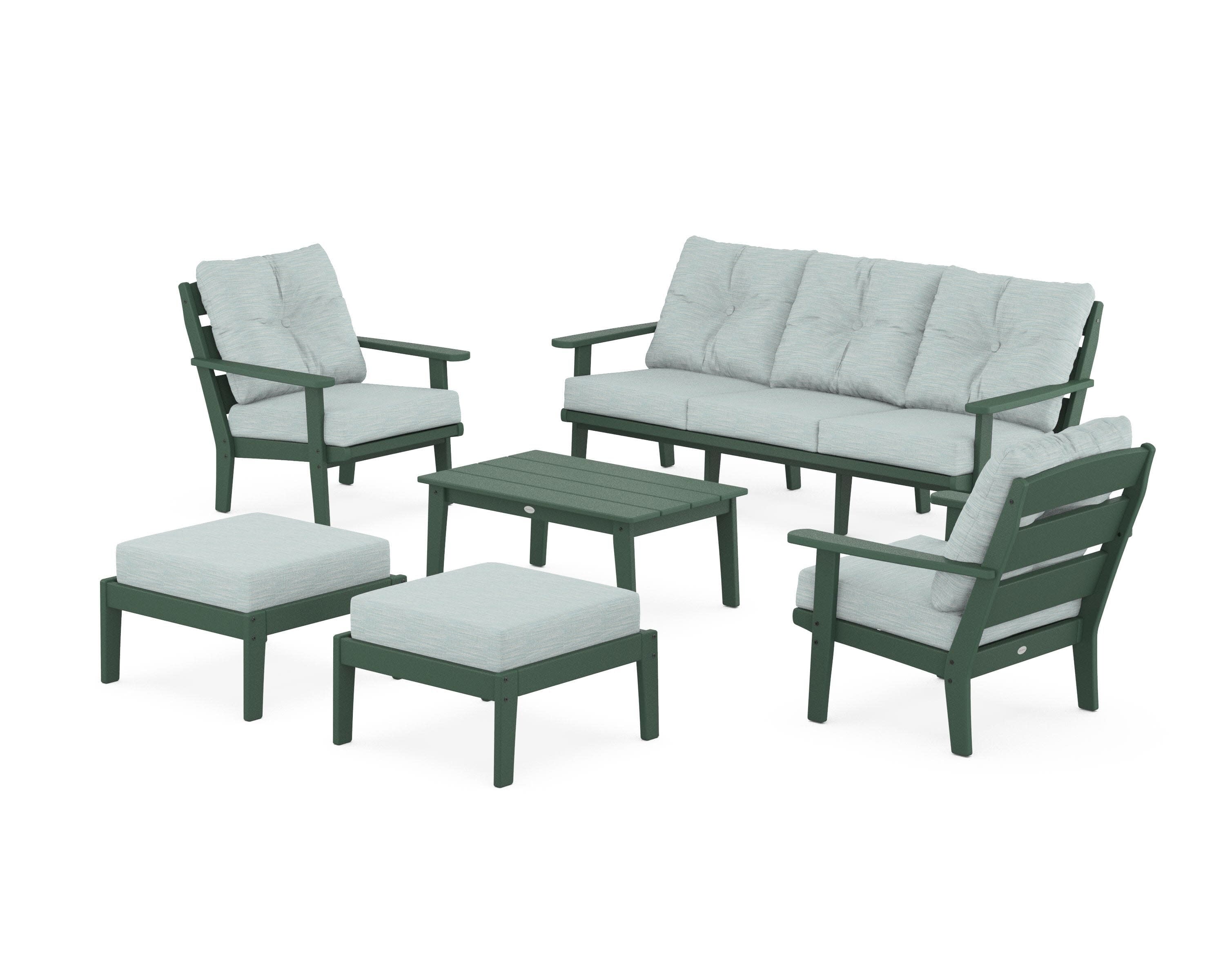 Lakeside 6-Piece Lounge Sofa Set in Green / Soothe Mist