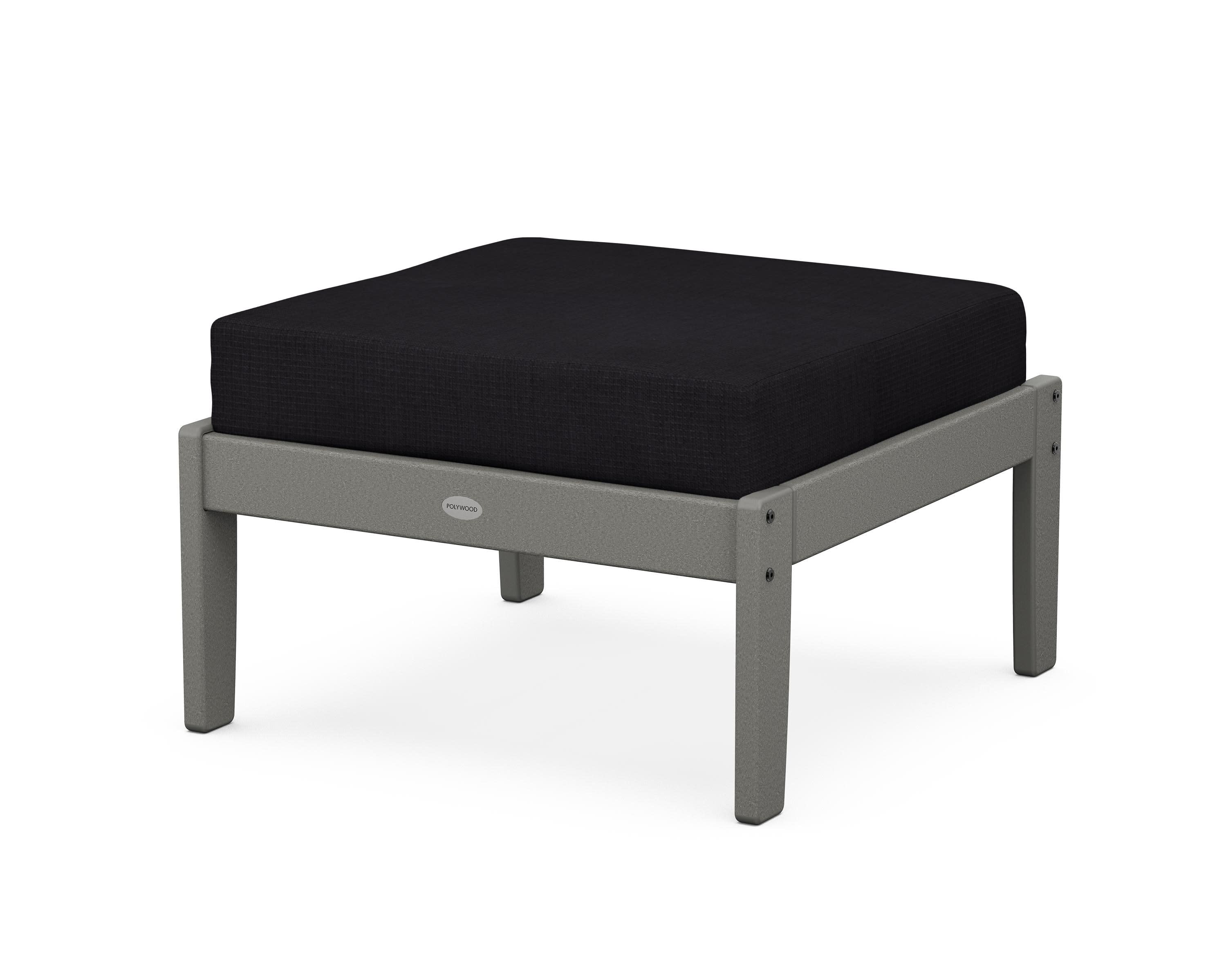 Braxton Deep Seating Ottoman in Slate Grey / Midnight Linen