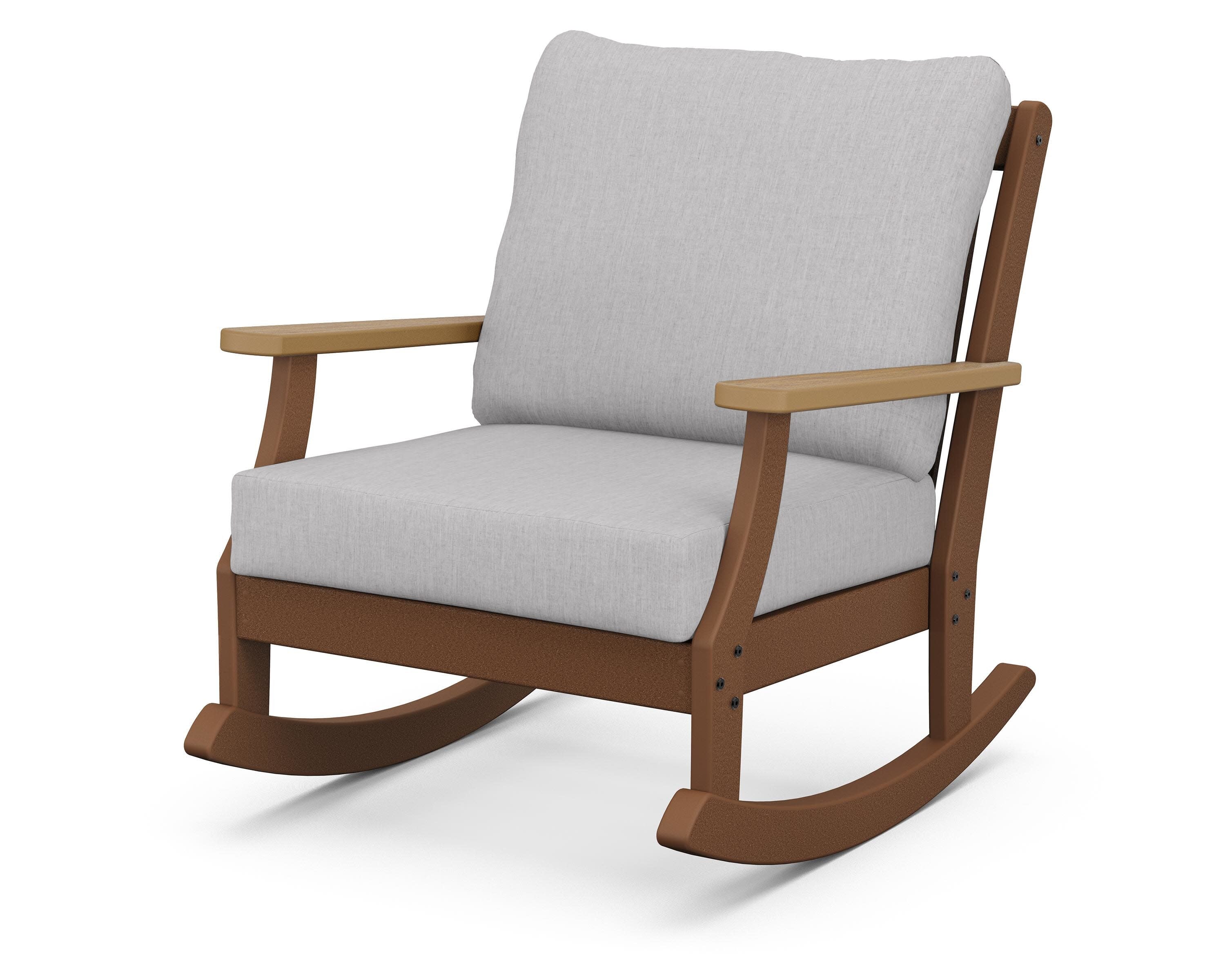 Braxton Deep Seating Rocking Chair in Teak / Natural / Granite