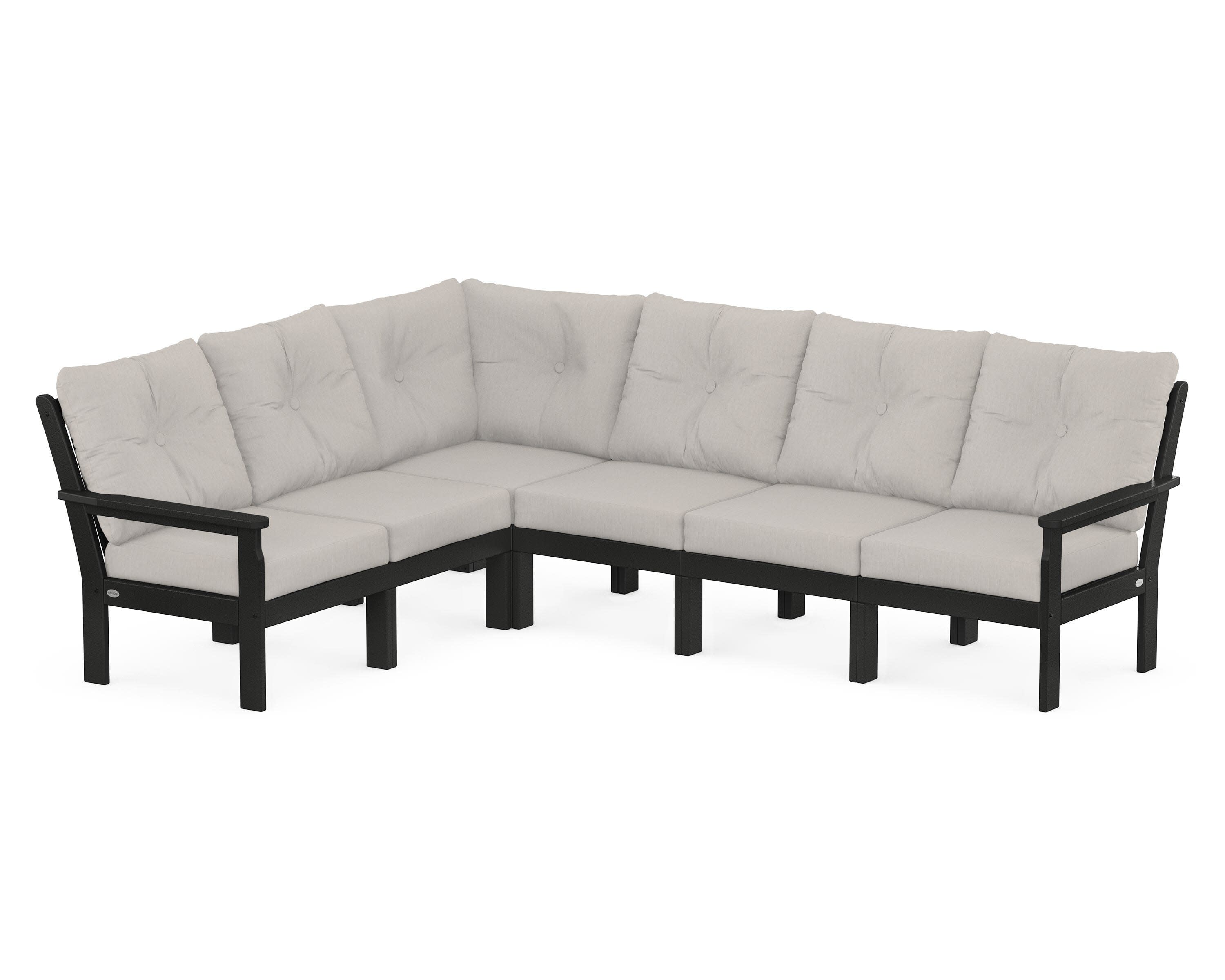 Vineyard 6-Piece Sectional in Black / Cast Ash