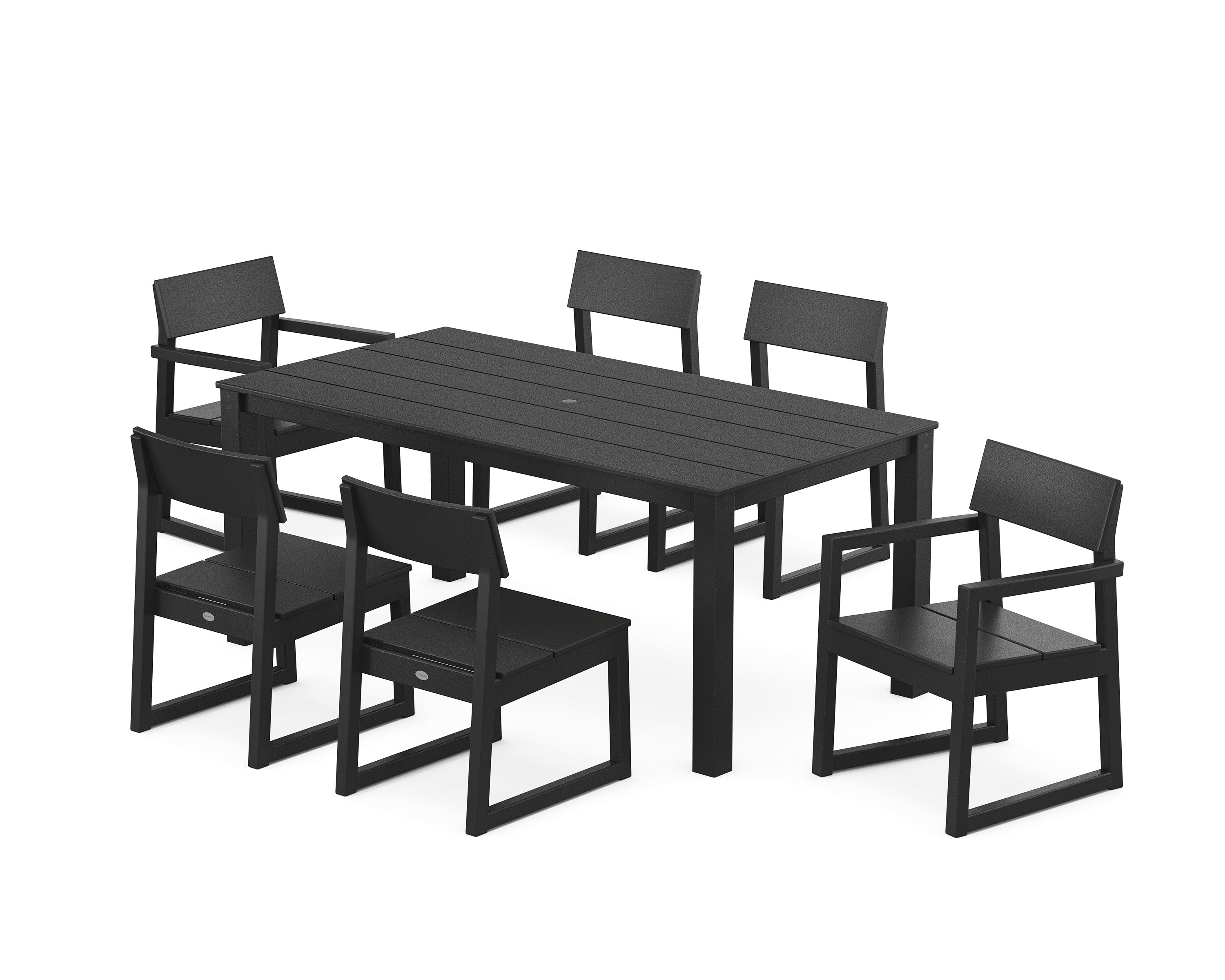 EDGE 7-Piece Parsons Dining Set in Black