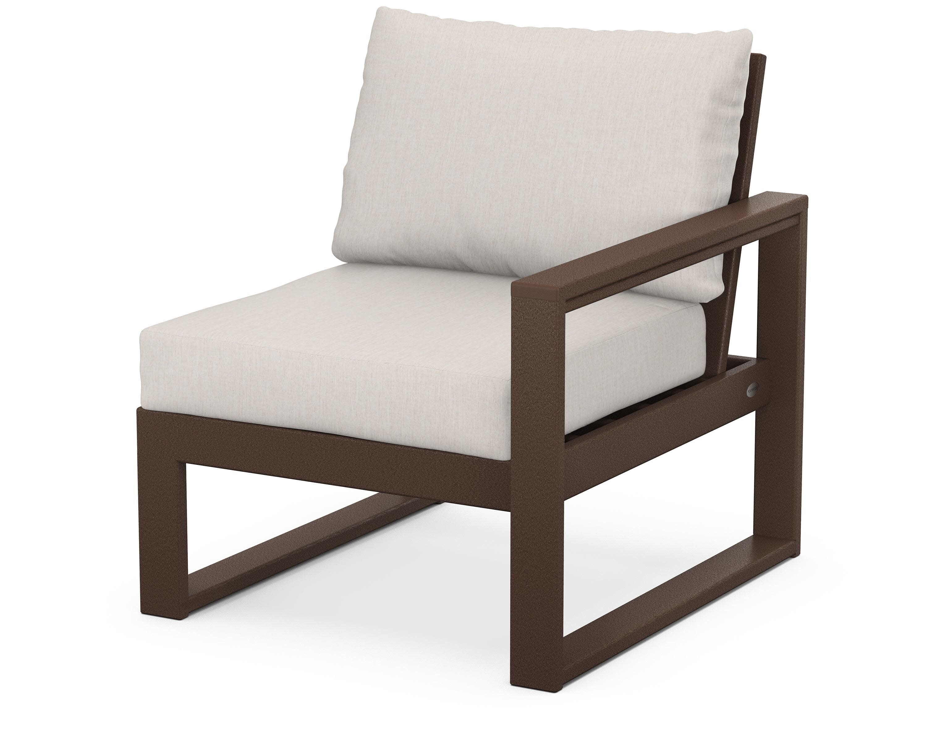 EDGE Modular Right Arm Chair in Mahogany / Cast Ash