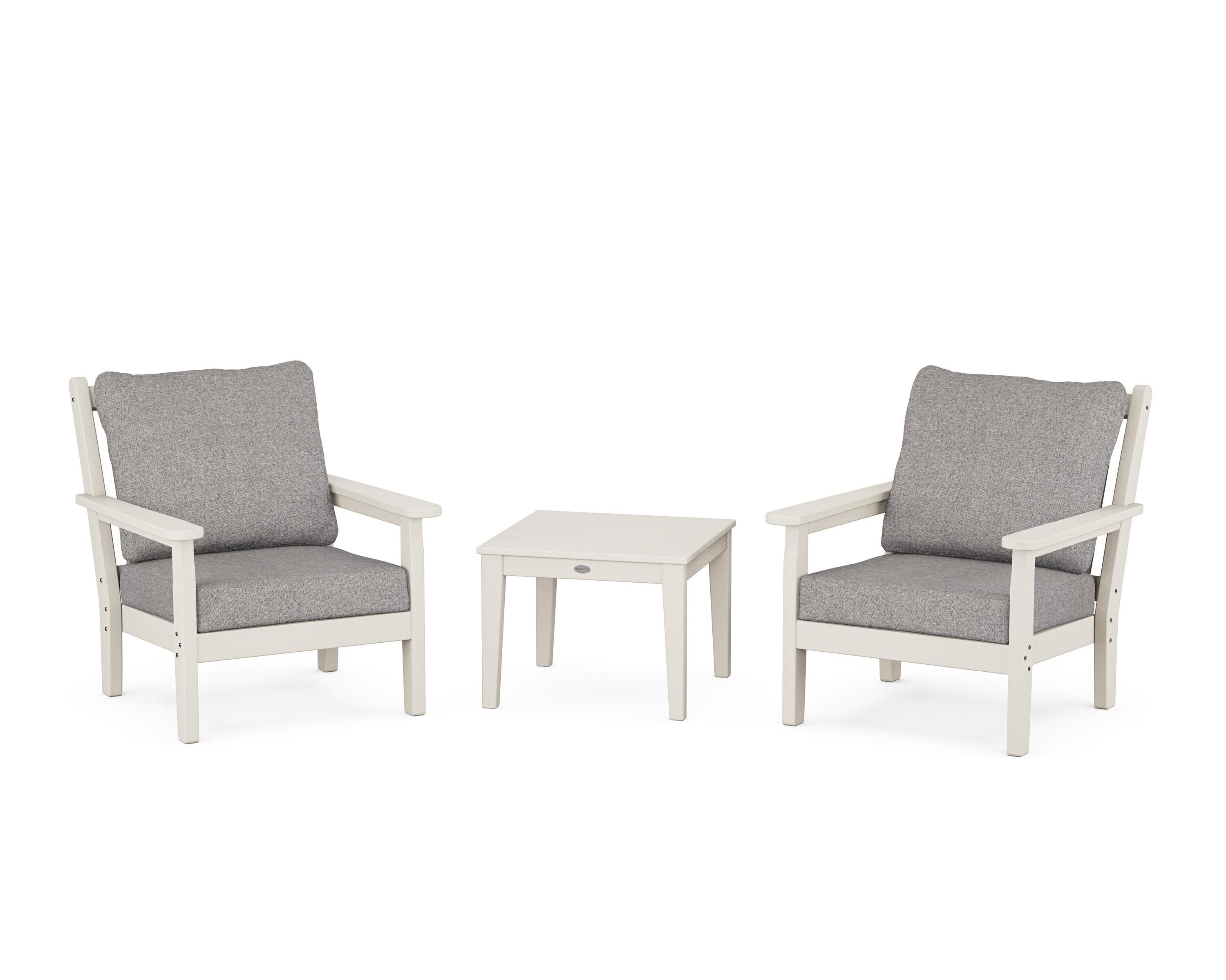 Chippendale 3-Piece Deep Seating Set in Sand / Grey Mist