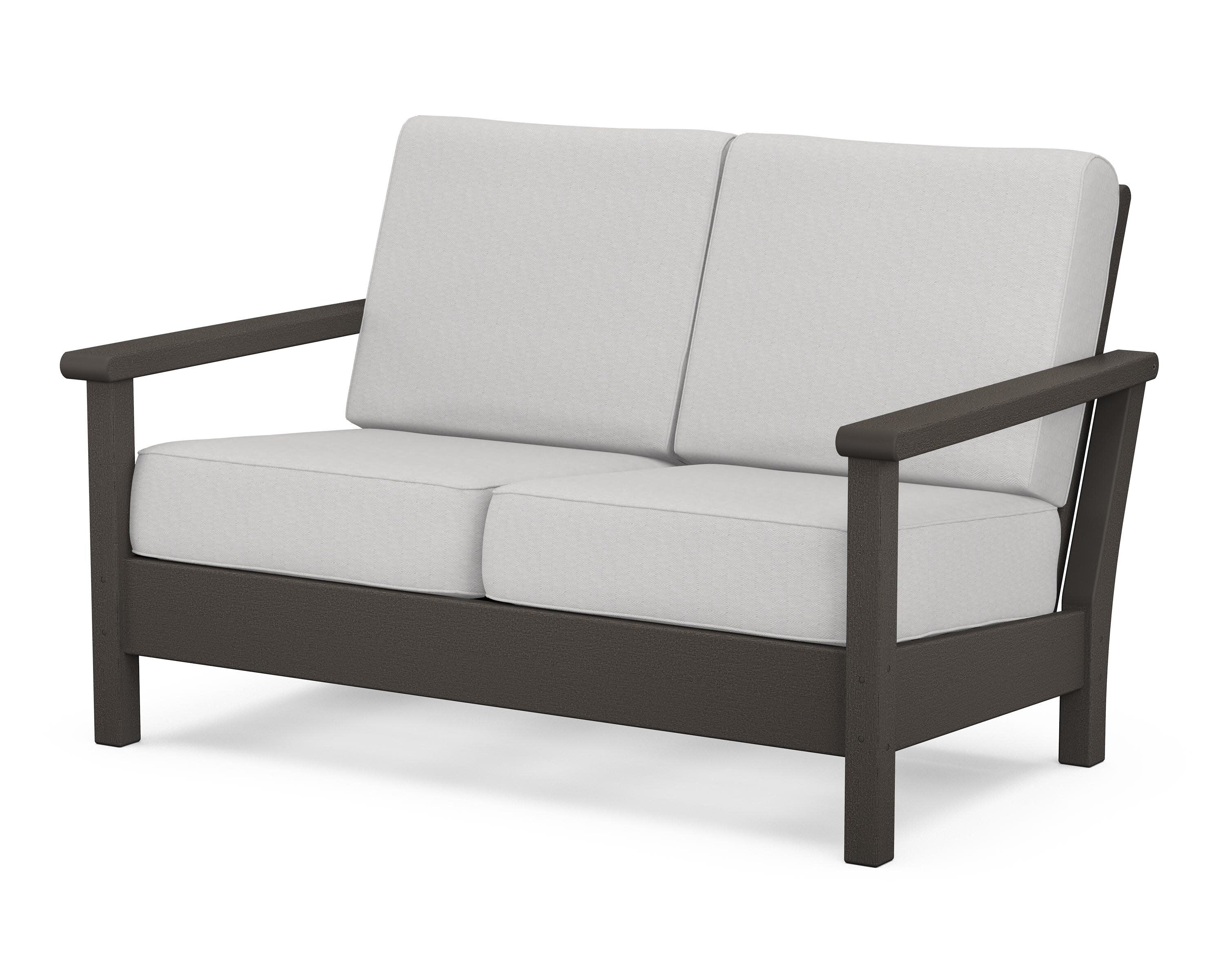 Harbour Deep Seating Loveseat in Vintage Coffee / Diamond in the Rough