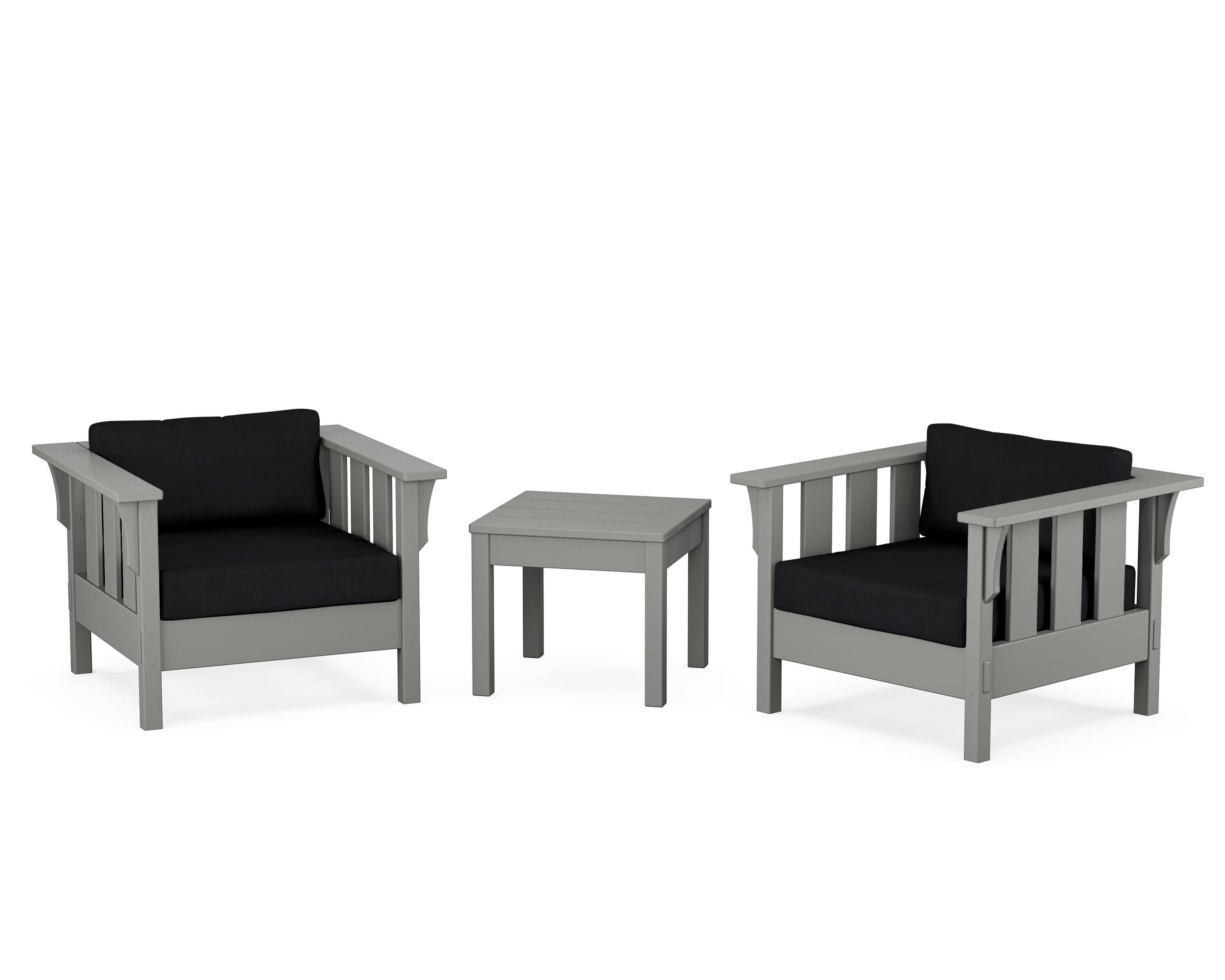 Acadia 3-Piece Deep Seating Set in Slate Grey / Midnight Linen