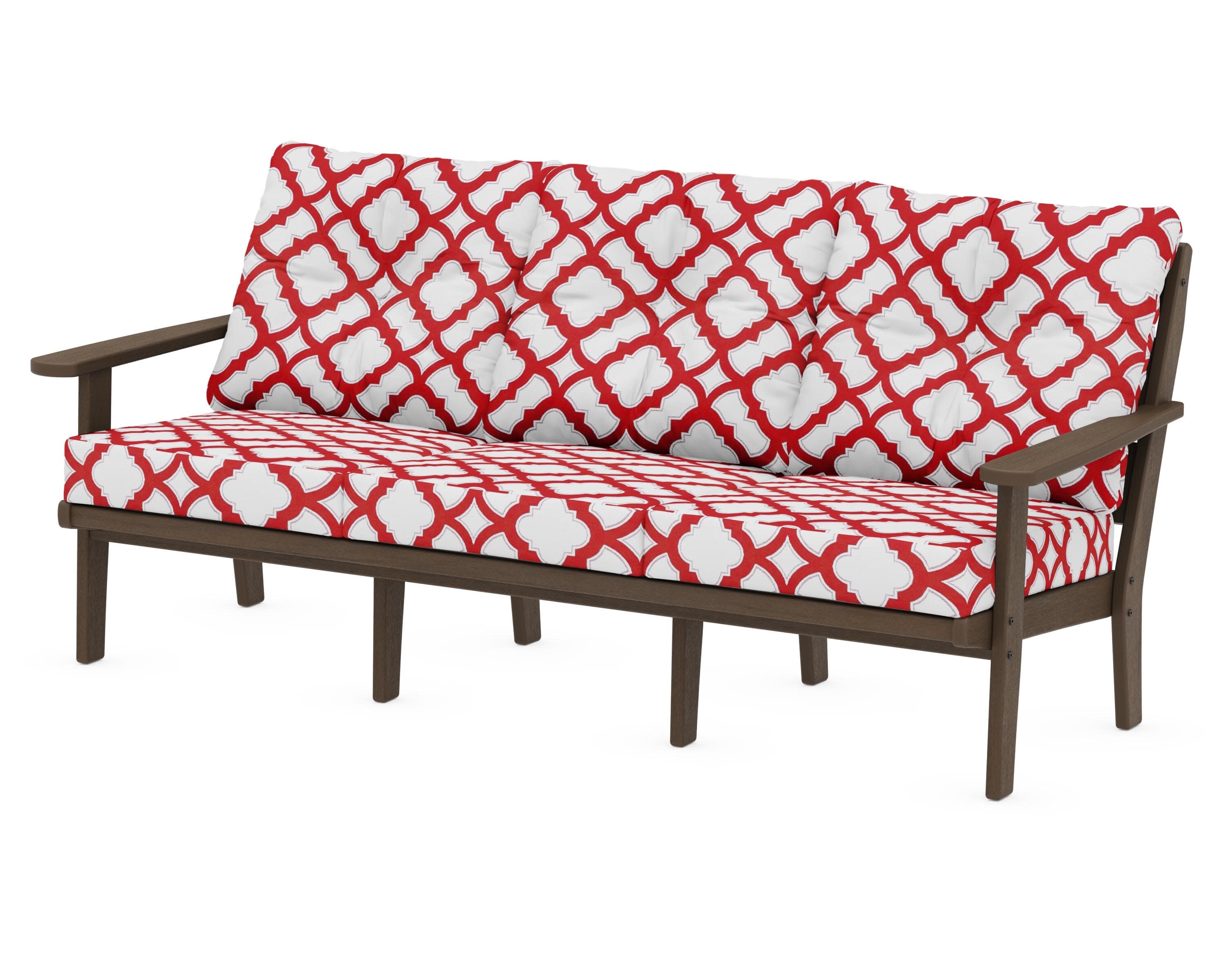 Lakeside Deep Seating Sofa in Kona / Trellis Crimson