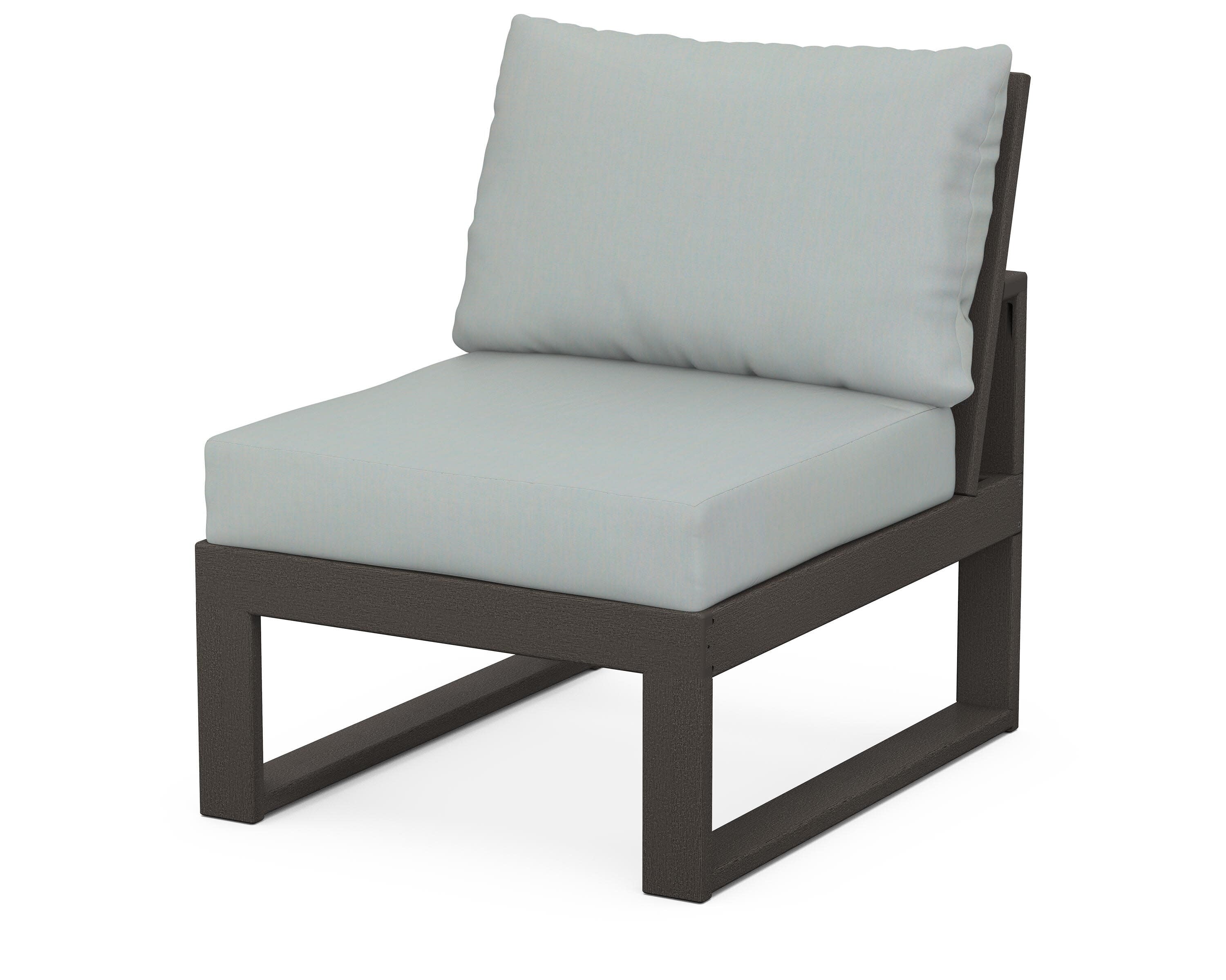Modular Armless Chair in Vintage Coffee / Spa