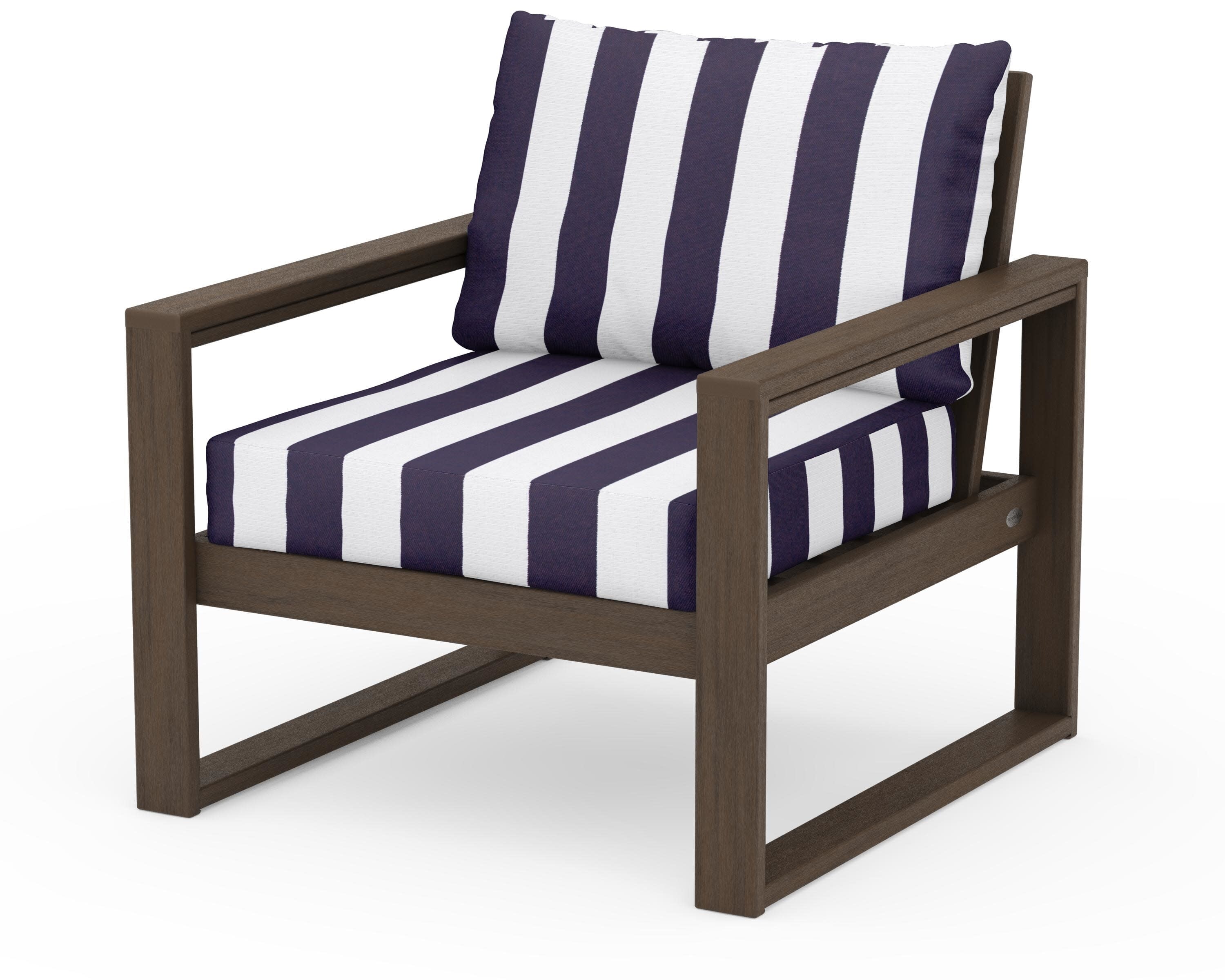 EDGE Club Chair in Kona / Cabana Stripe Navy