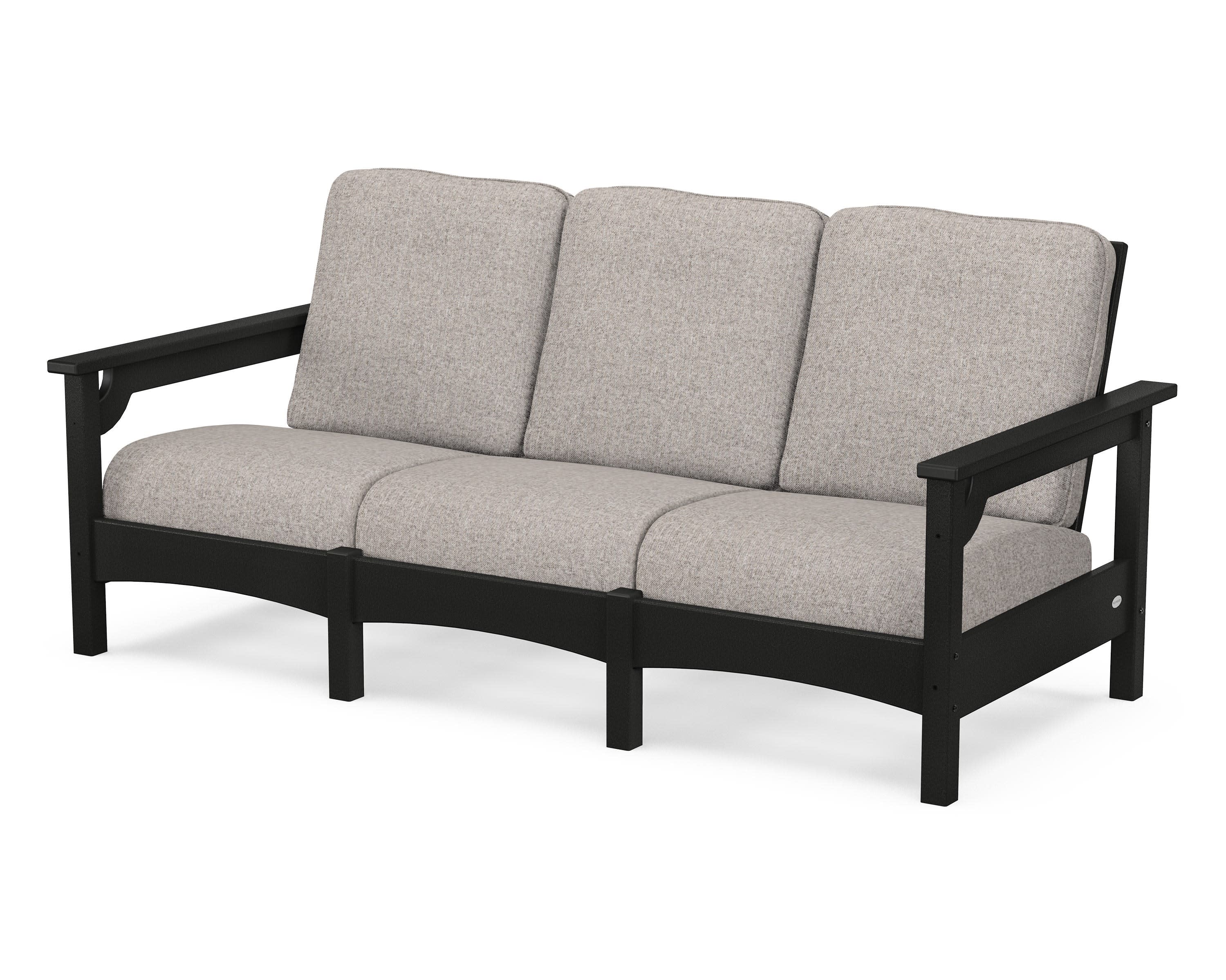 Club Sofa in Black / Weathered Tweed