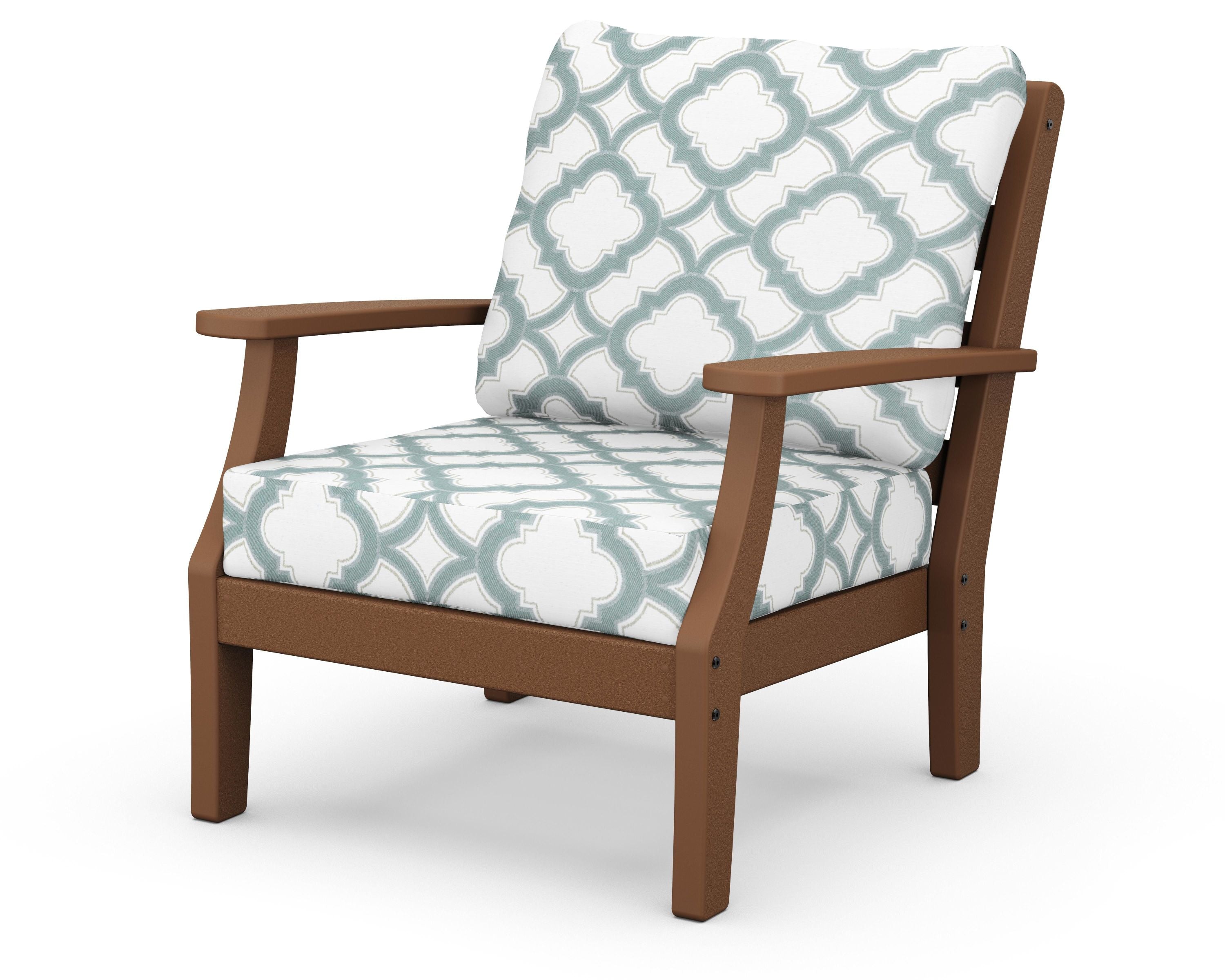 Chesapeake Deep Seating Chair in Teak / Trellis Glacier Spa