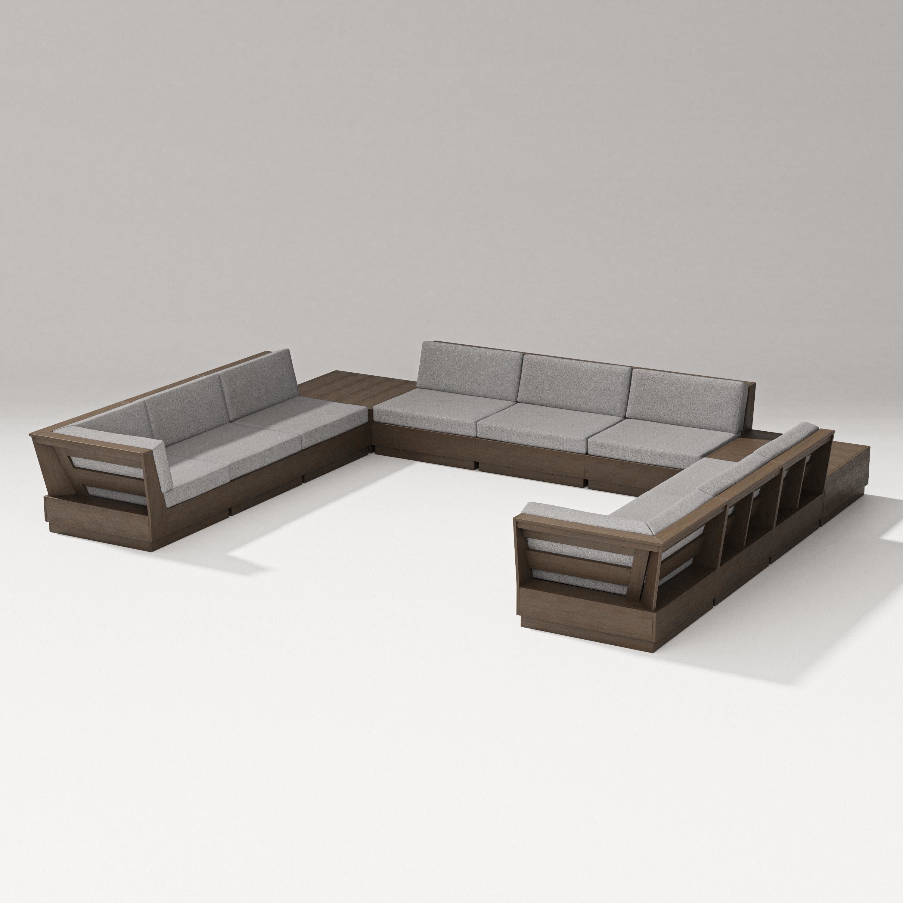 Elevate 11-Piece U-Shaped Sofa Sectional in Kona / Grey Mist