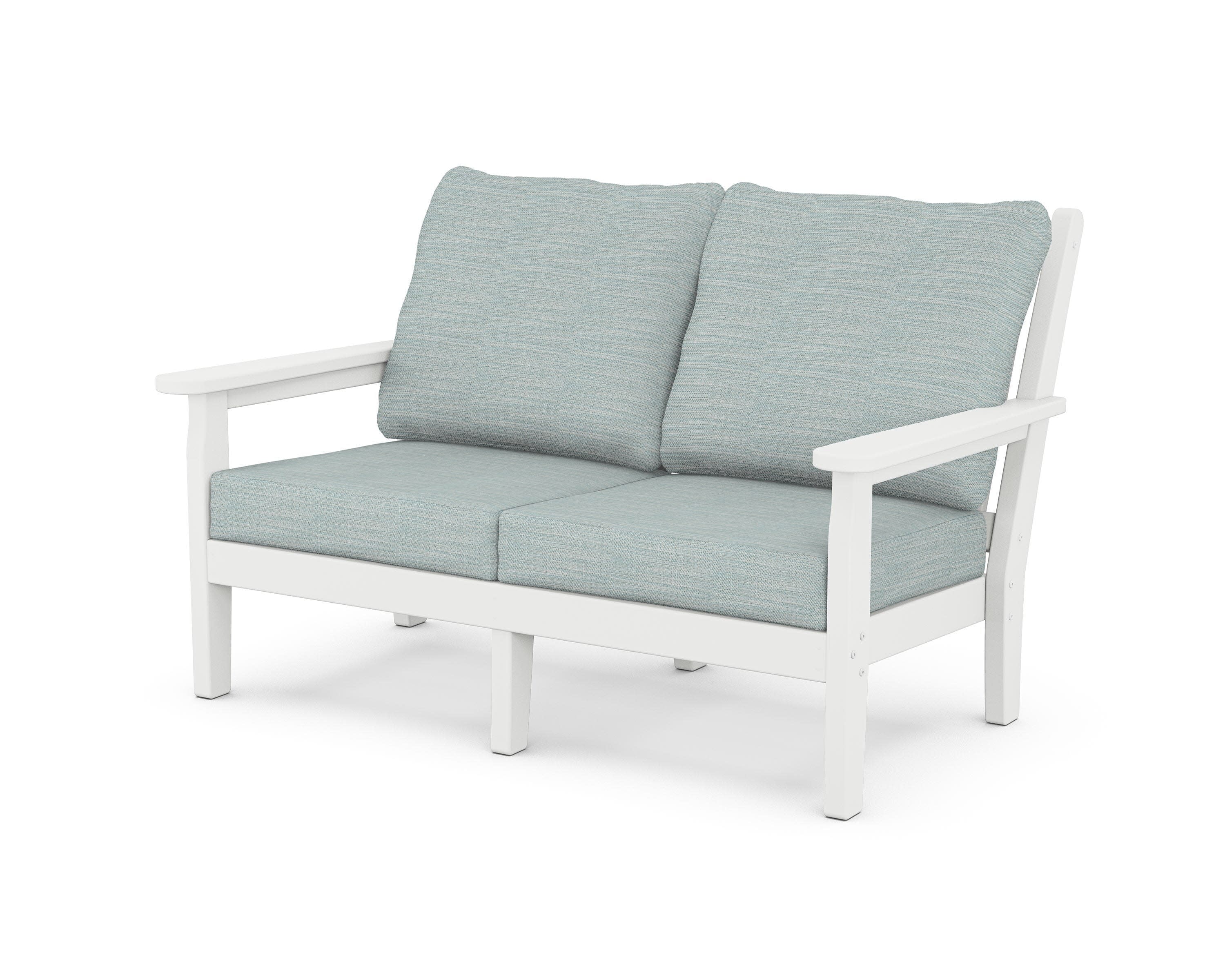 Chippendale Deep Seating Loveseat in White / Soothe Mist