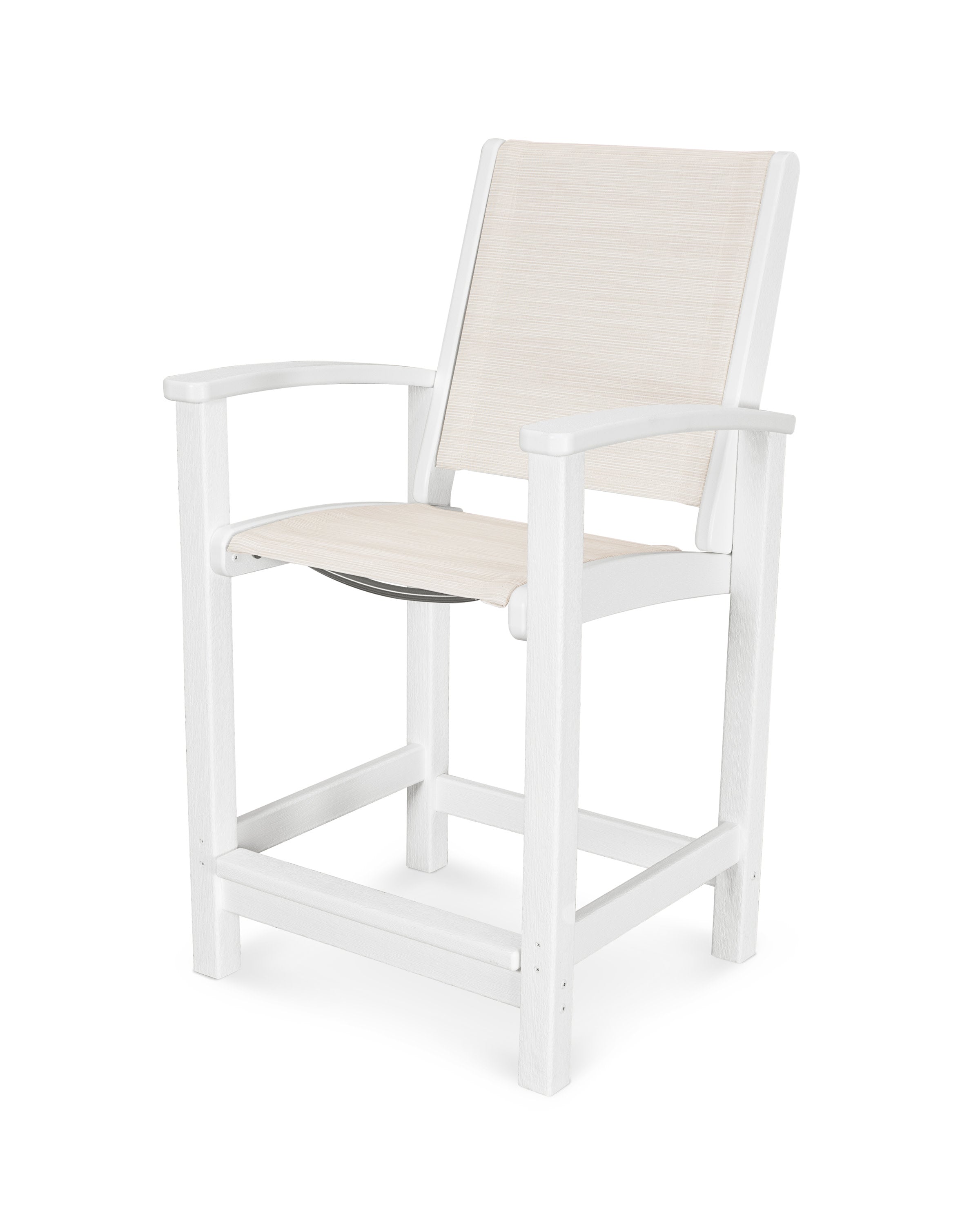 Coastal Counter Chair in Vintage White / Parchment Sling