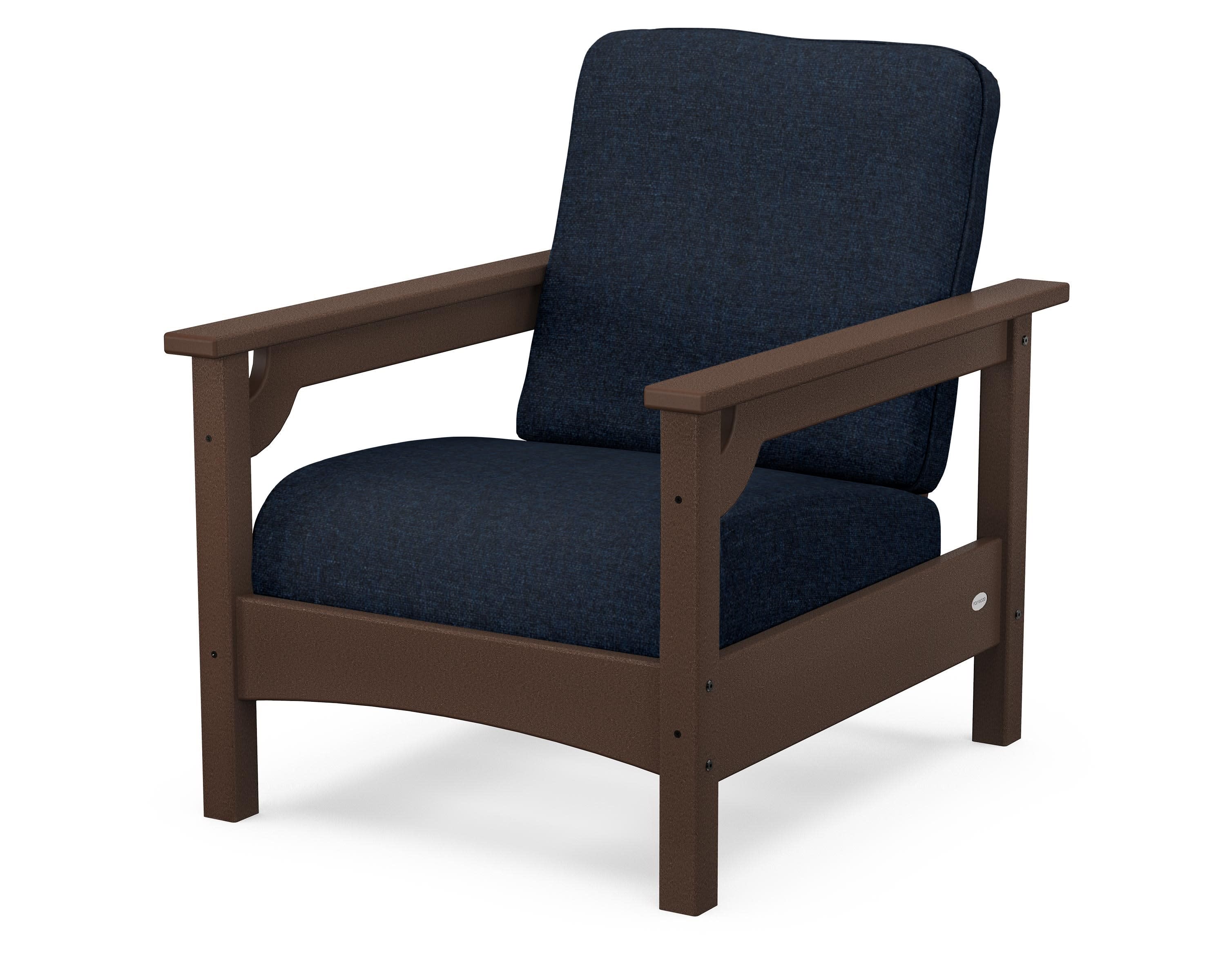 Club Chair in Mahogany / Marine Indigo