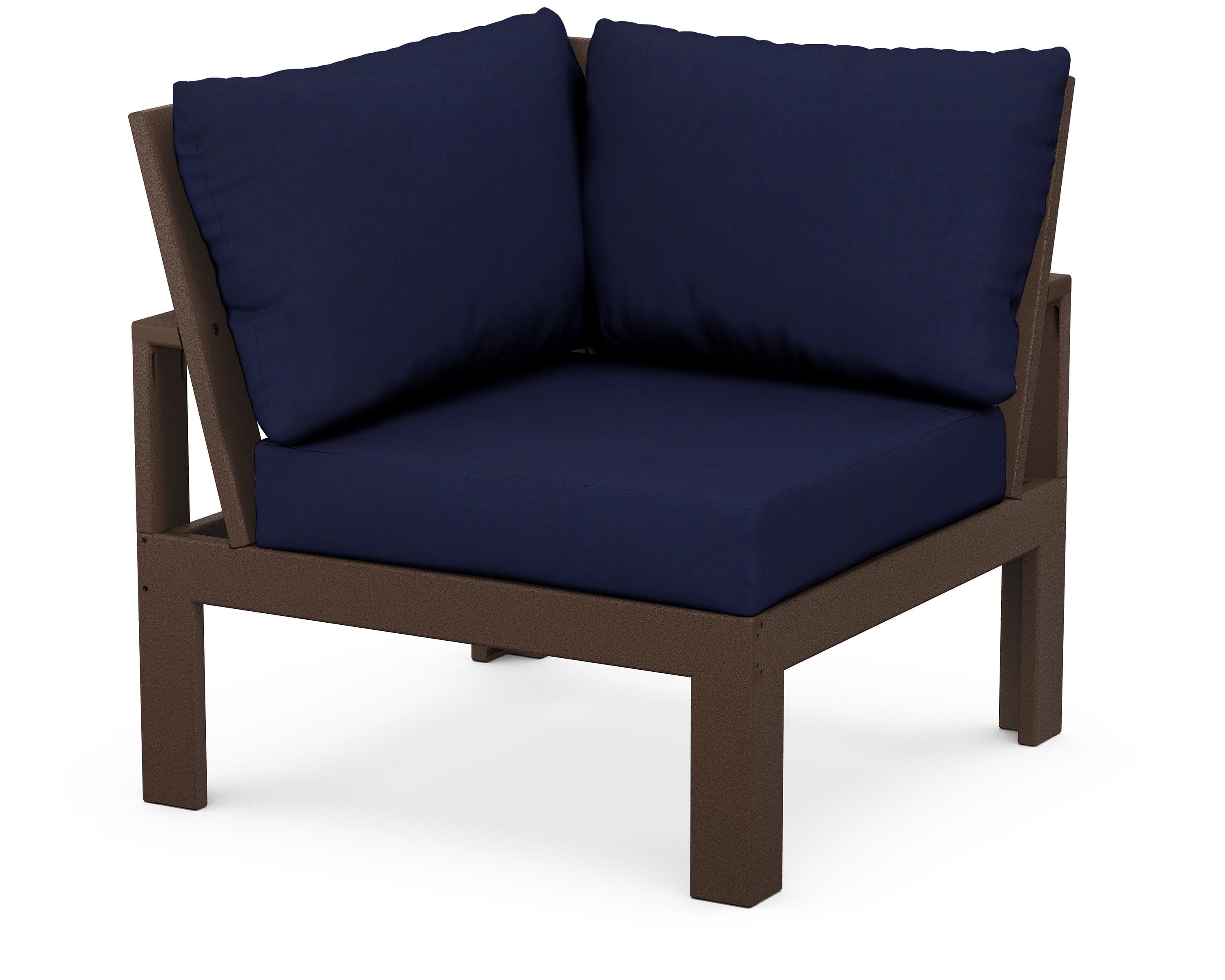 Modular Corner Chair in Mahogany / Navy