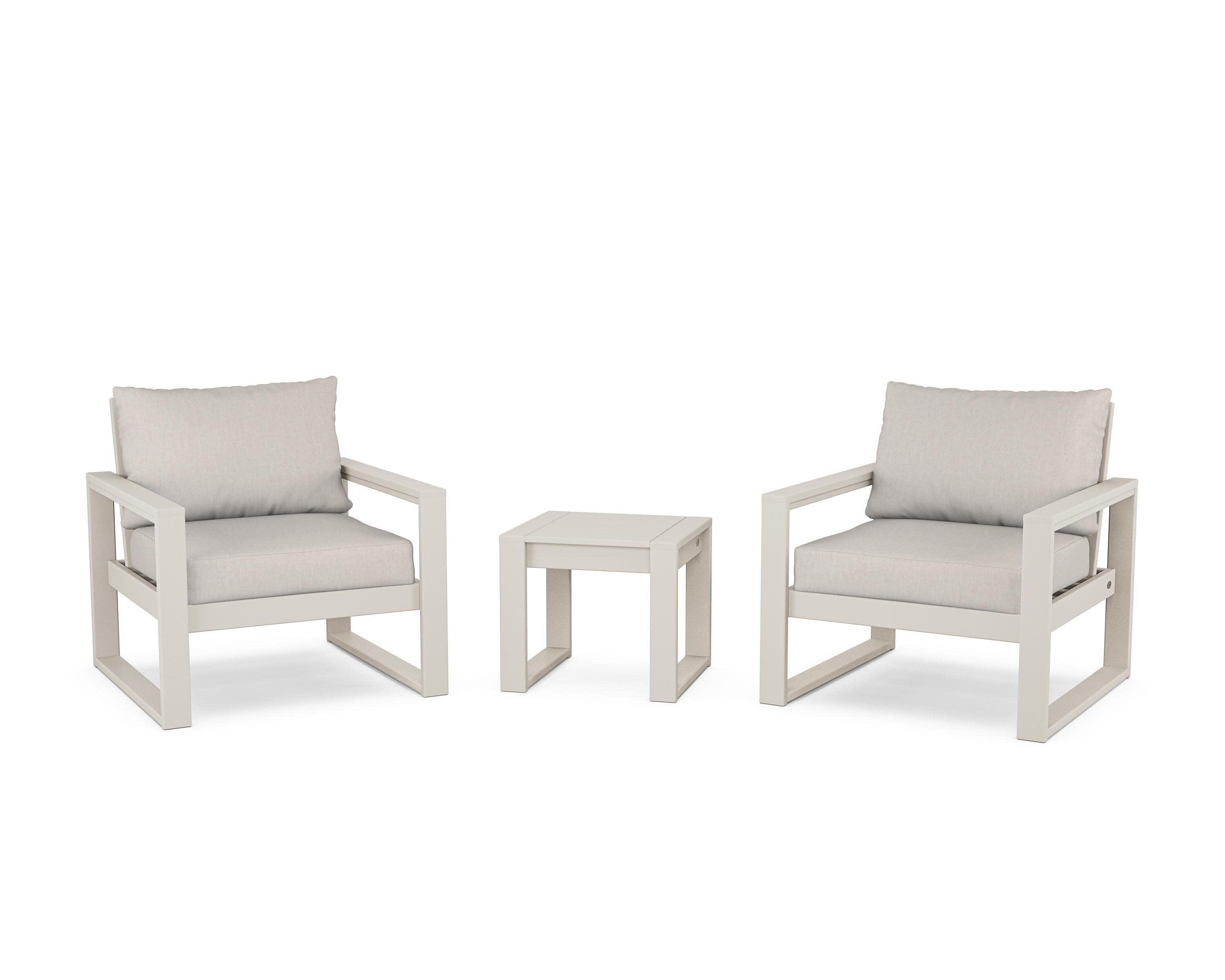 EDGE Sectional 3-Piece Deep Seating Set in Sand / Cast Ash