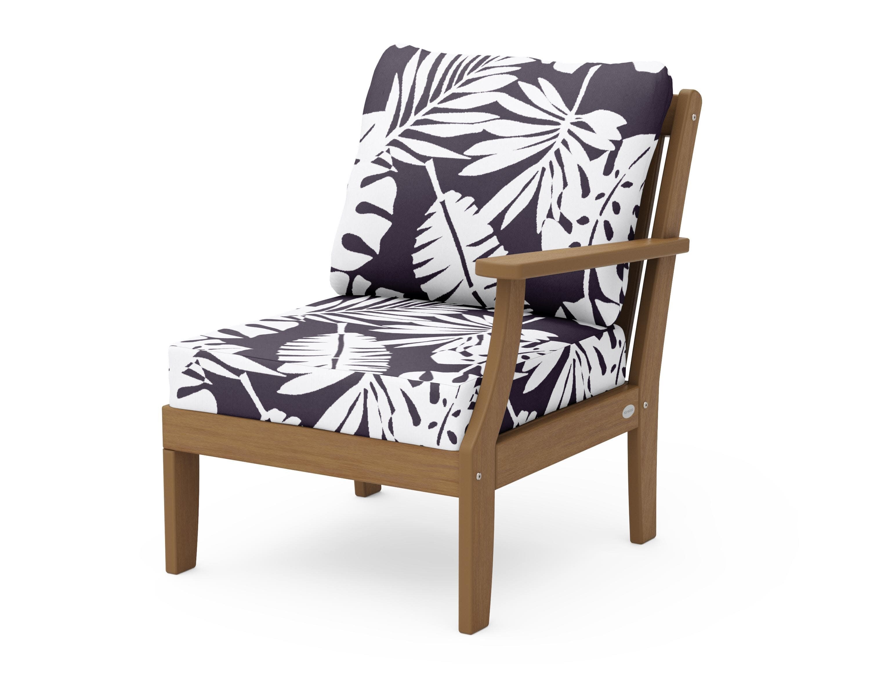 Braxton Modular Right Arm Chair in Natural / Leaf Navy