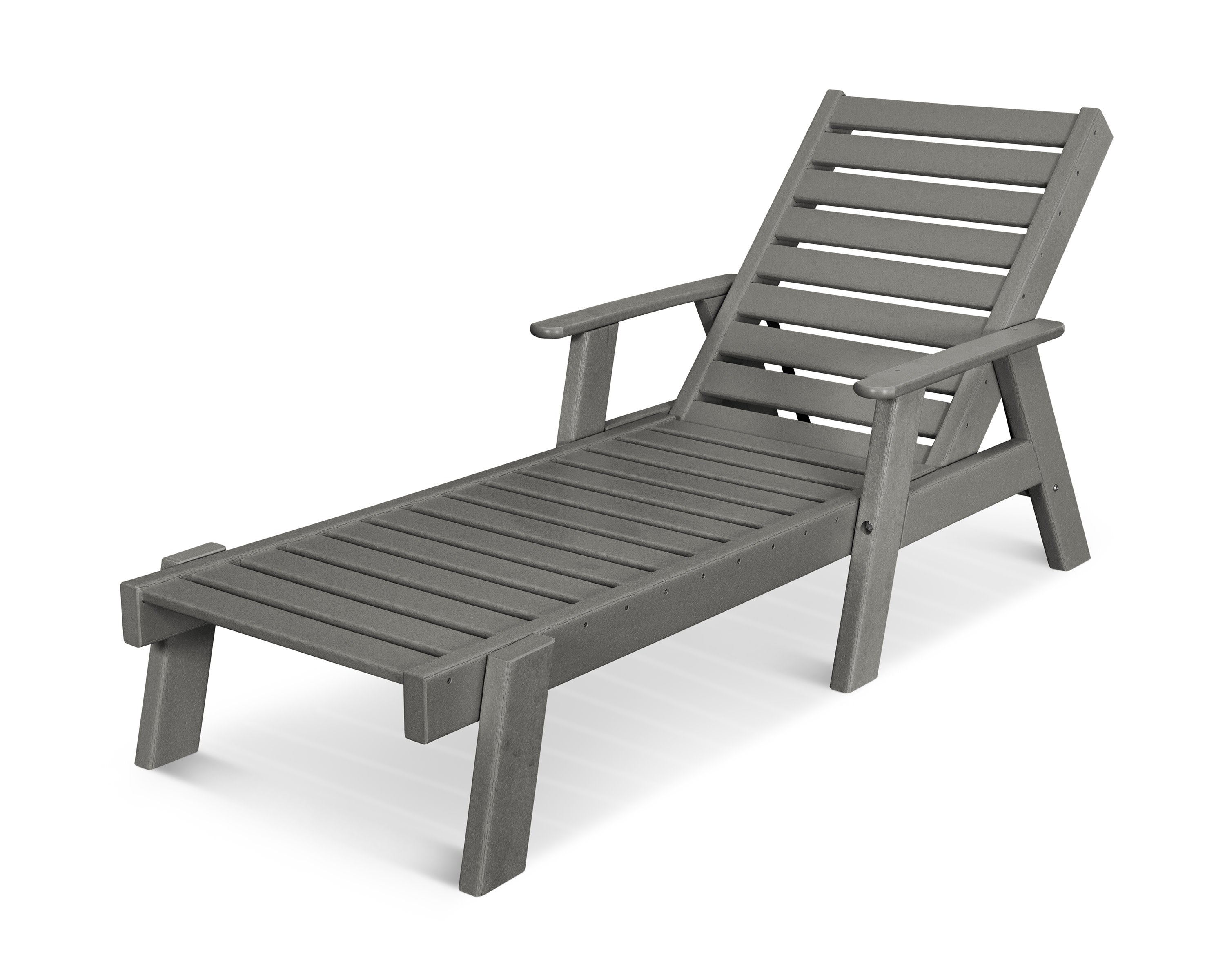 Captain Chaise with Arms in Slate Grey
