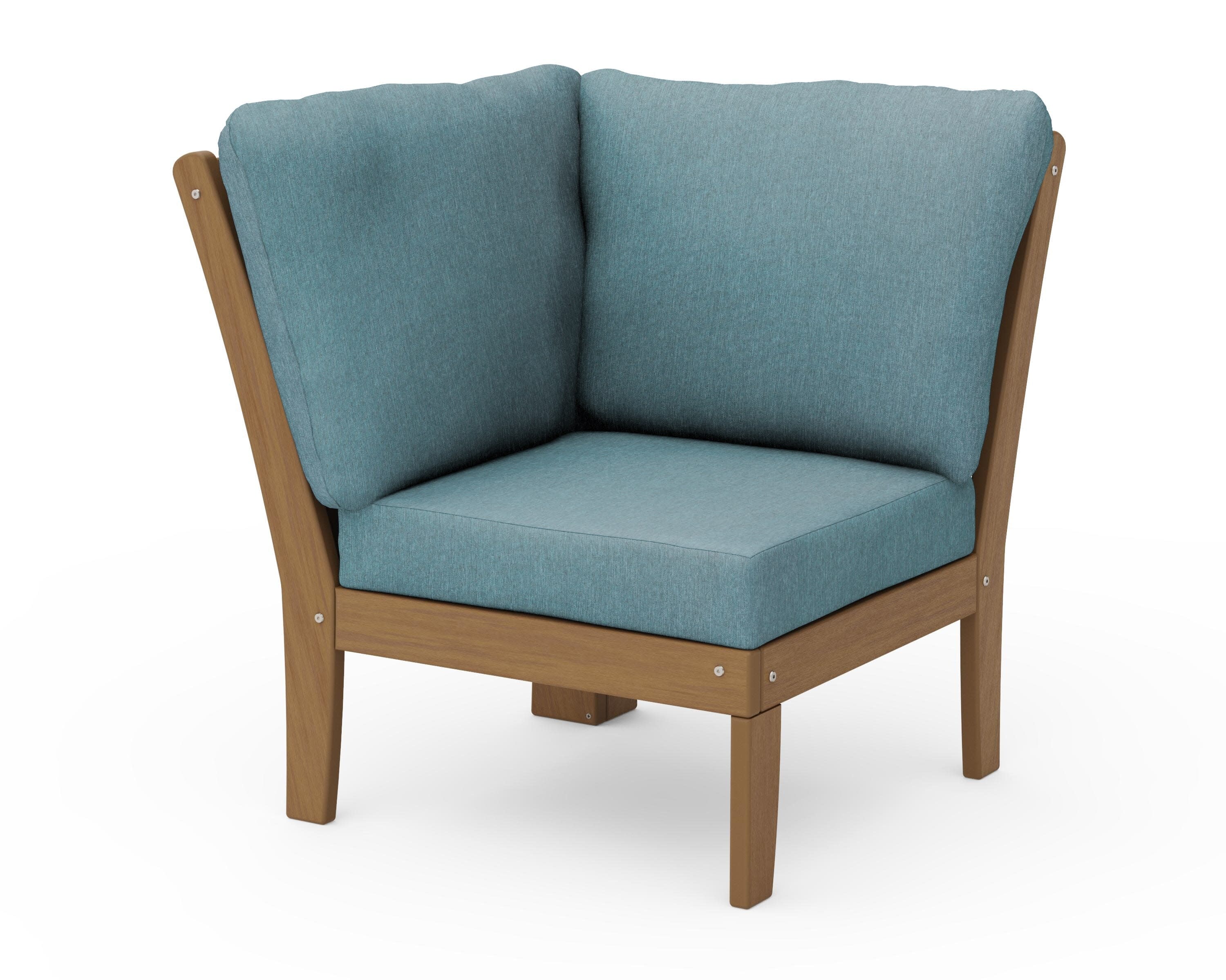 Braxton Modular Corner Chair in Natural / Ocean Teal