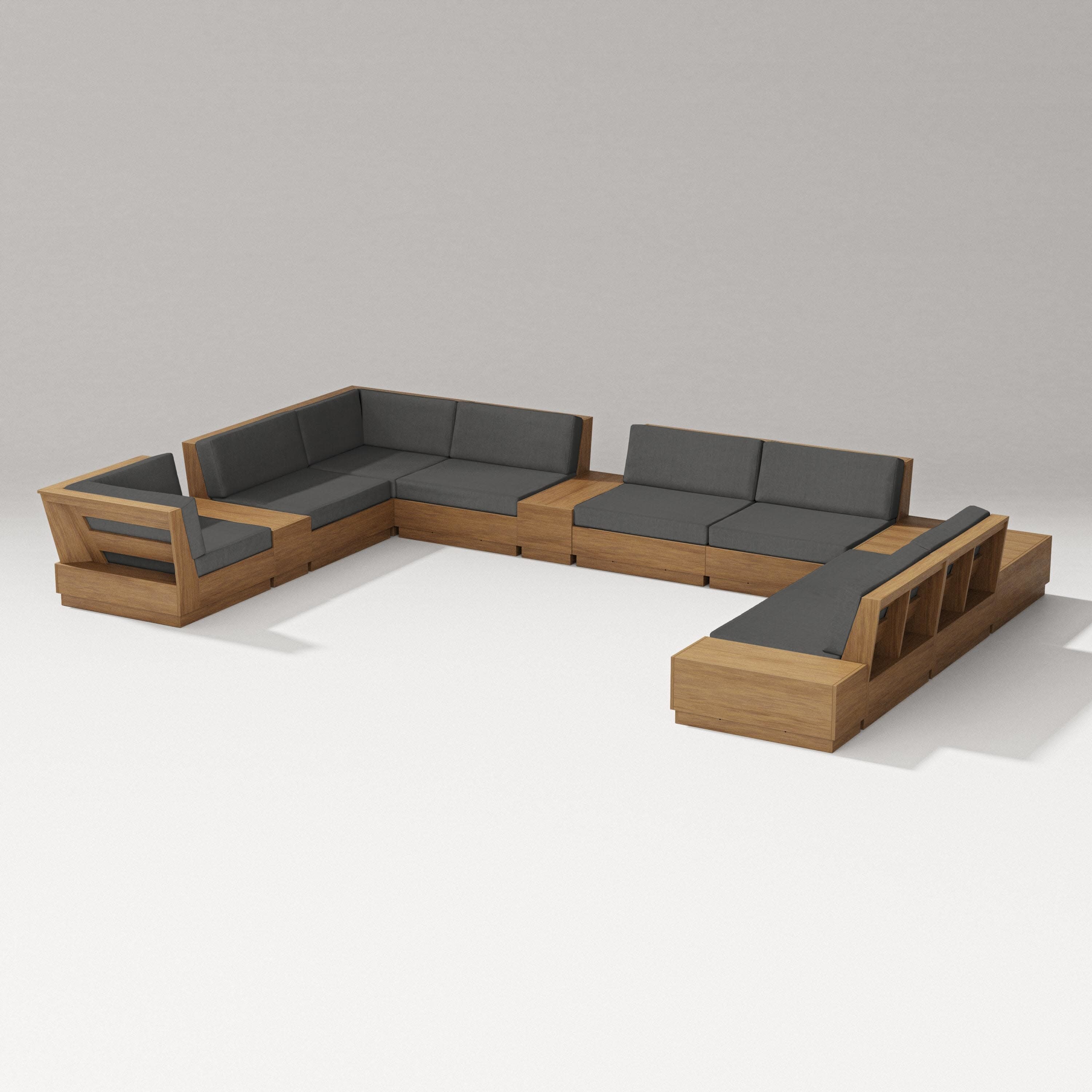 Elevate 12-Piece Conversation Sectional Set in Natural / Spectrum Carbon