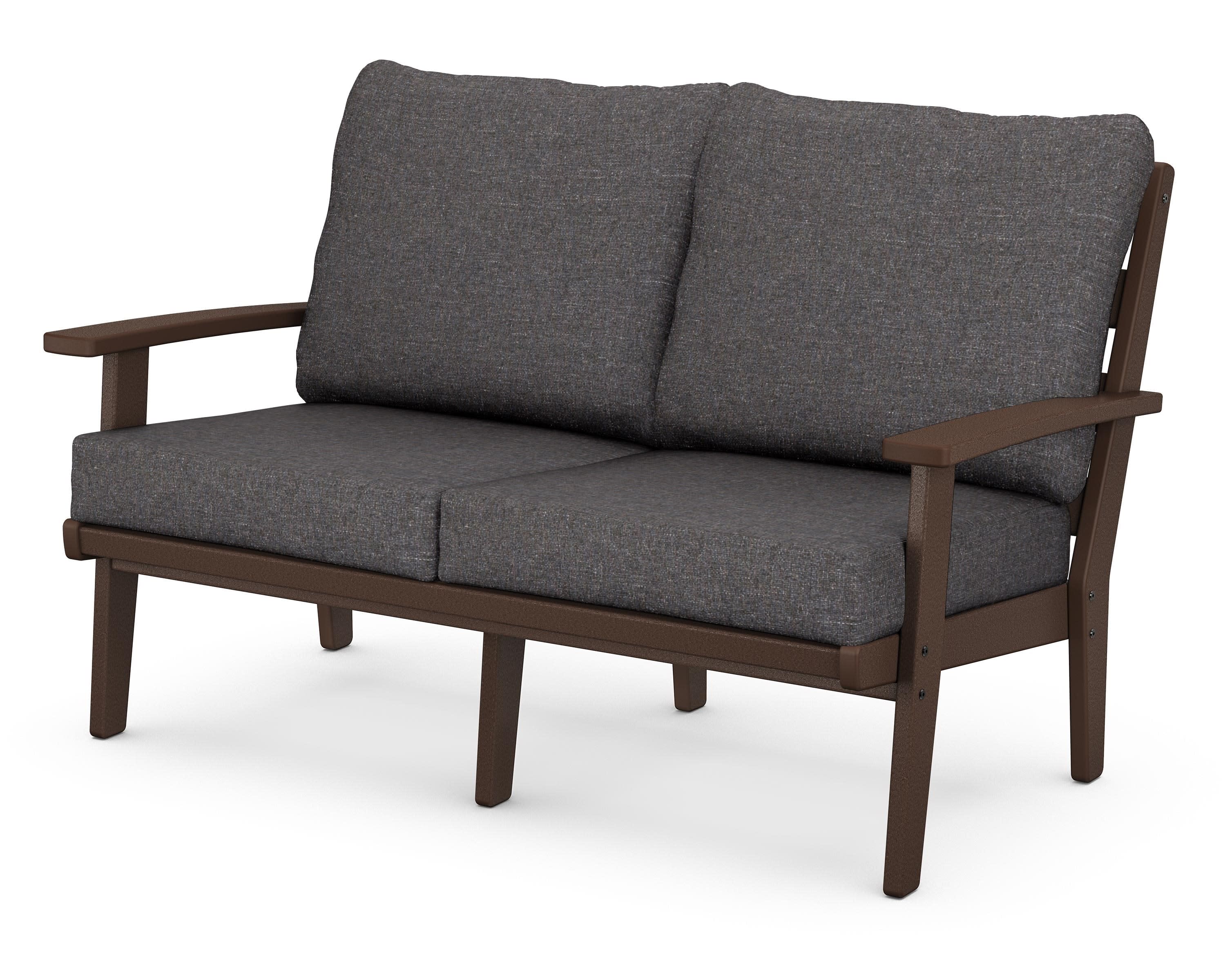 Grant Park Deep Seating Loveseat in Mahogany / Ash Charcoal