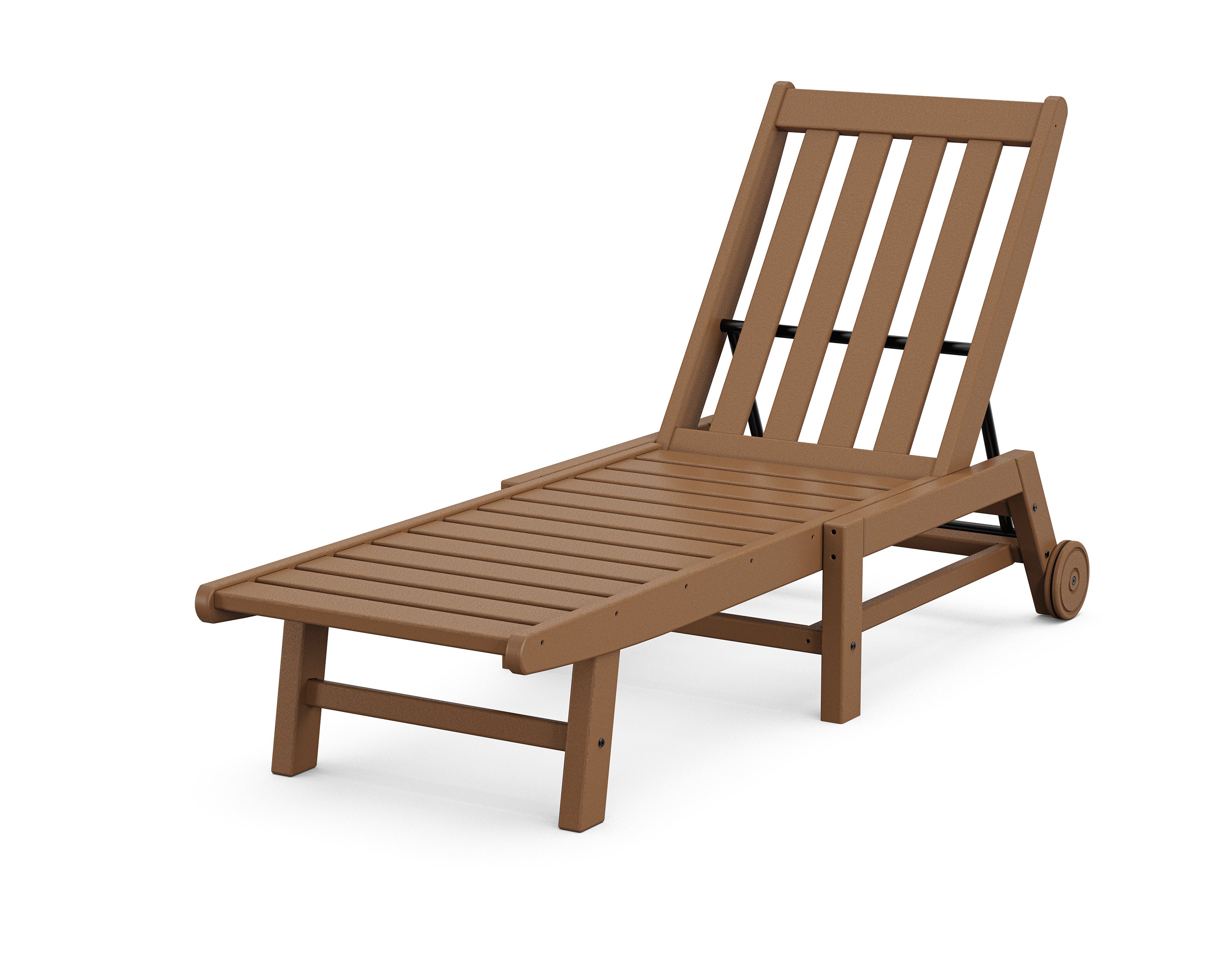 Vineyard Chaise with Wheels in Teak