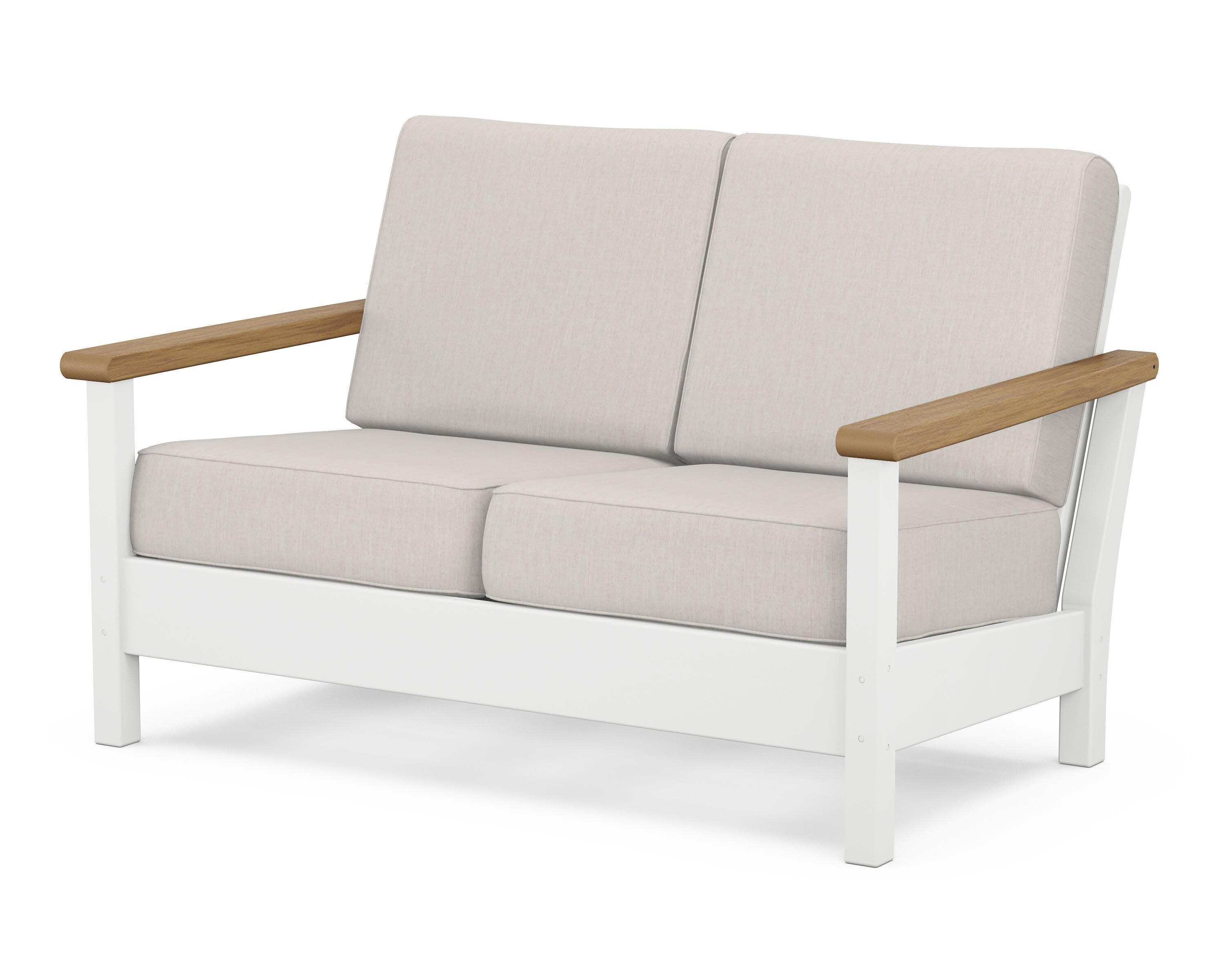 Harbour Deep Seating Loveseat in White / Natural / Cast Ash