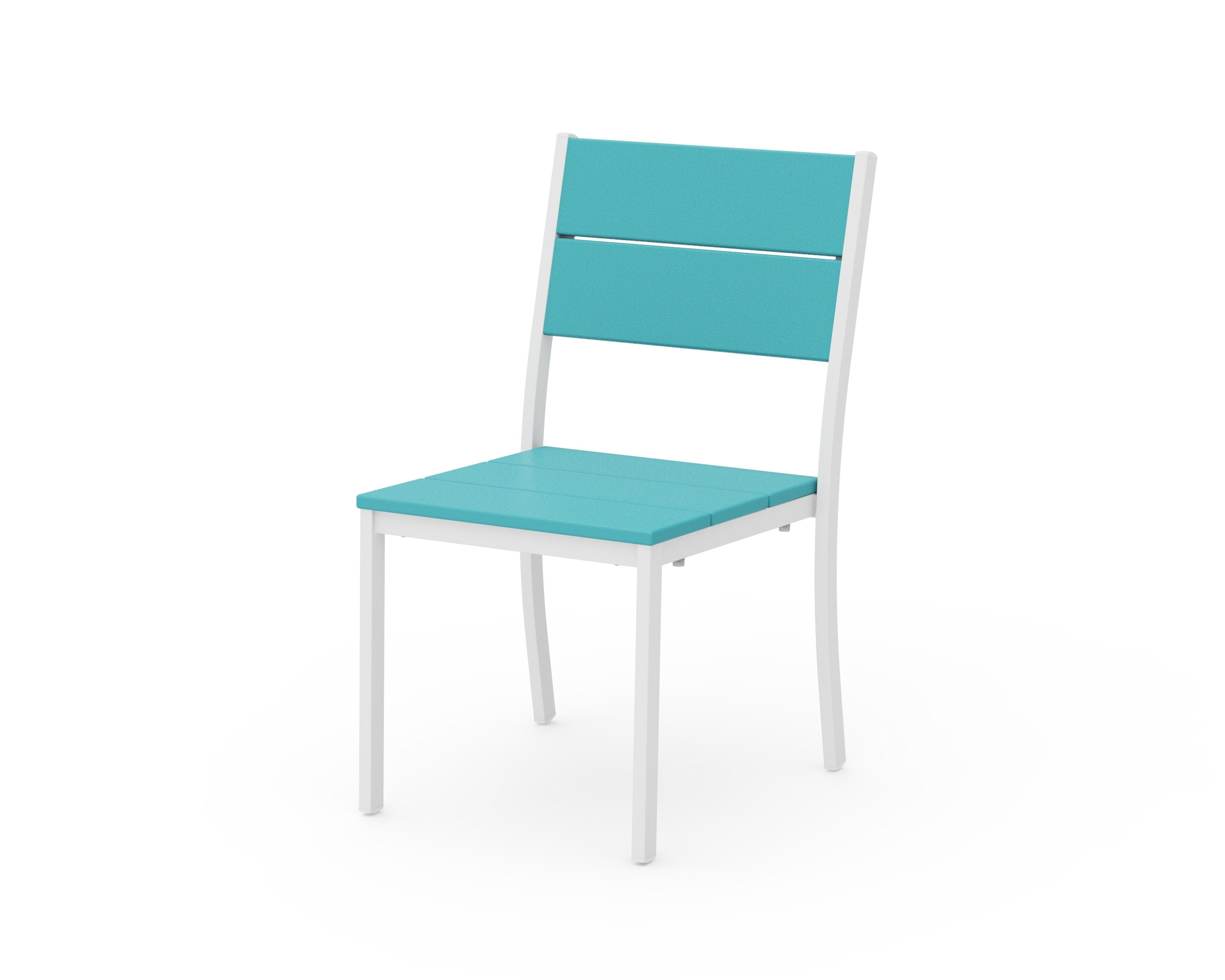Main Street Stacking Dining Side Chair in White / Aruba
