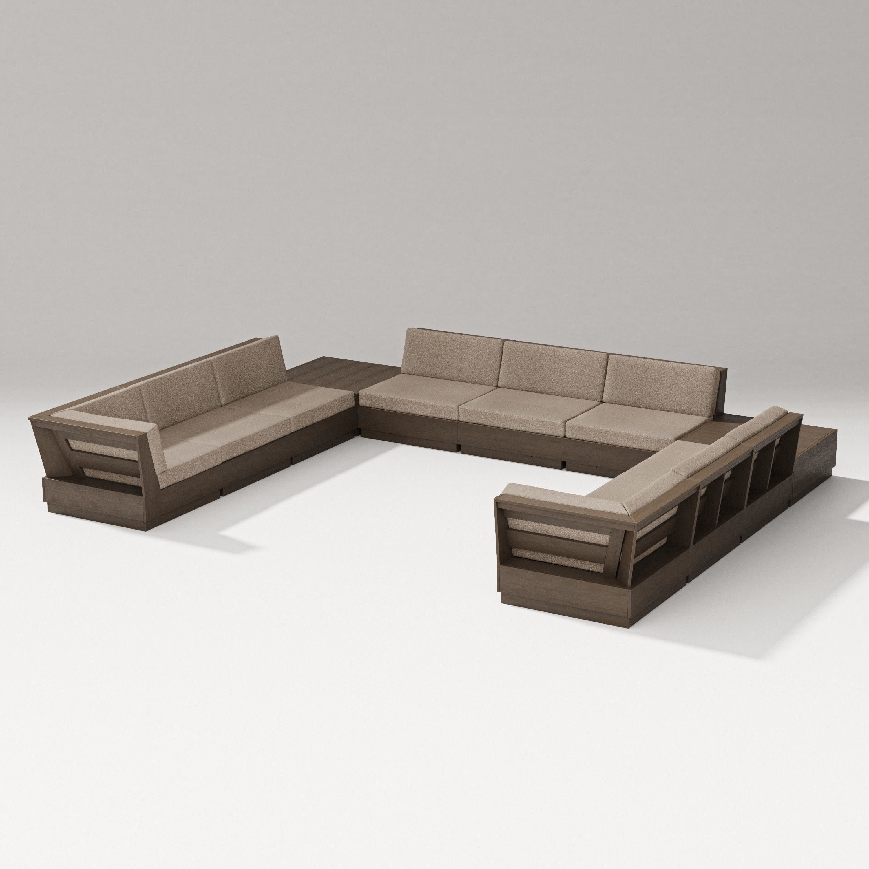 Elevate 11-Piece U-Shaped Sofa Sectional in Kona / Spiced Burlap