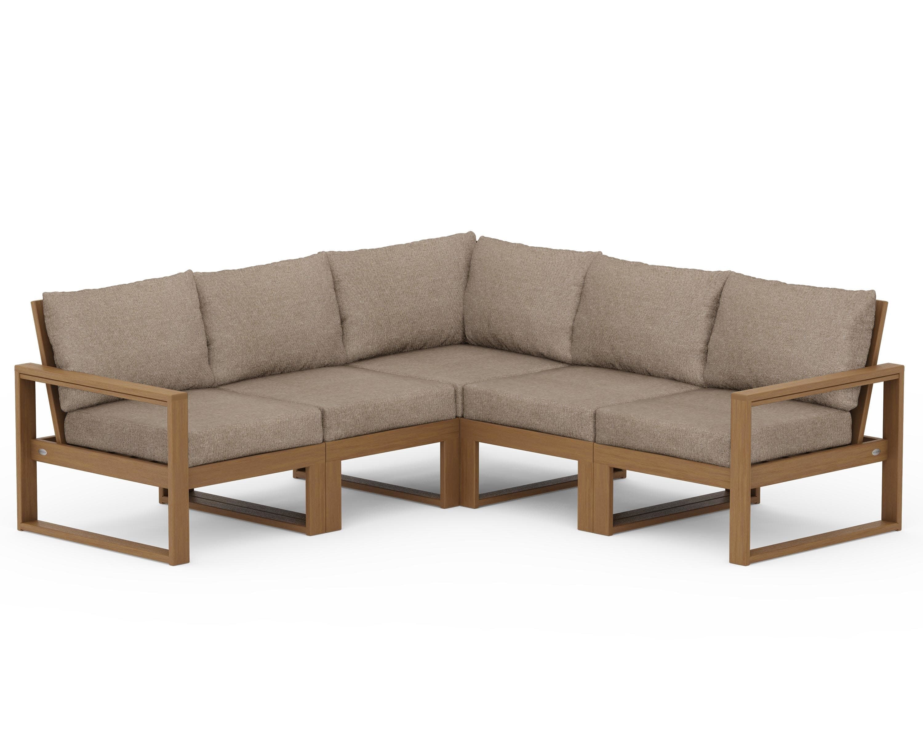 EDGE 5-Piece Modular Deep Seating Set in Natural / Spiced Burlap