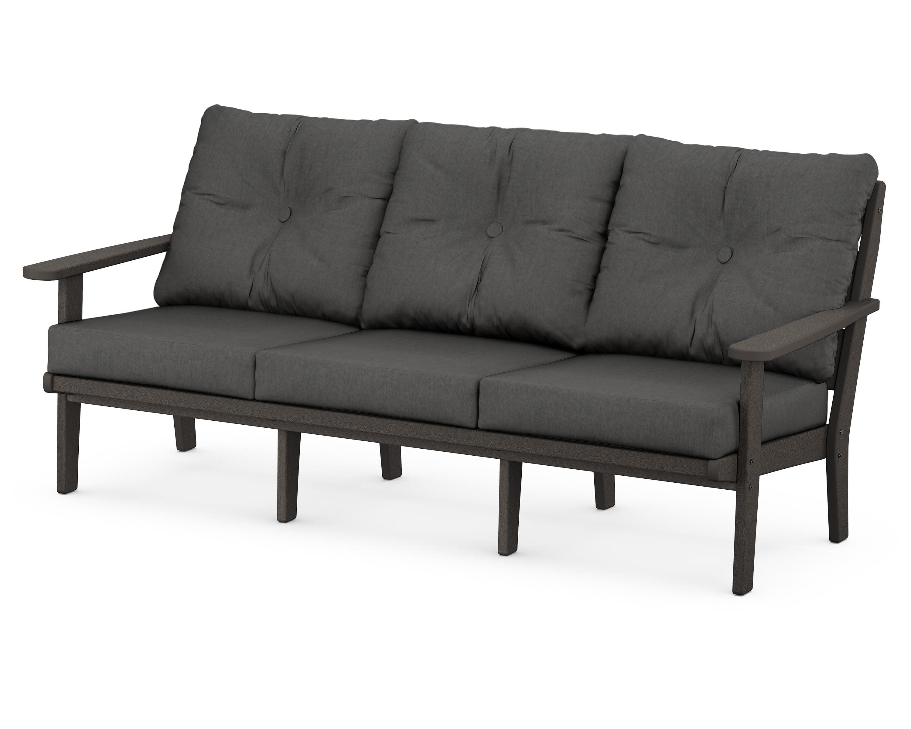 Lakeside Deep Seating Sofa in Vintage Coffee / Spectrum Carbon
