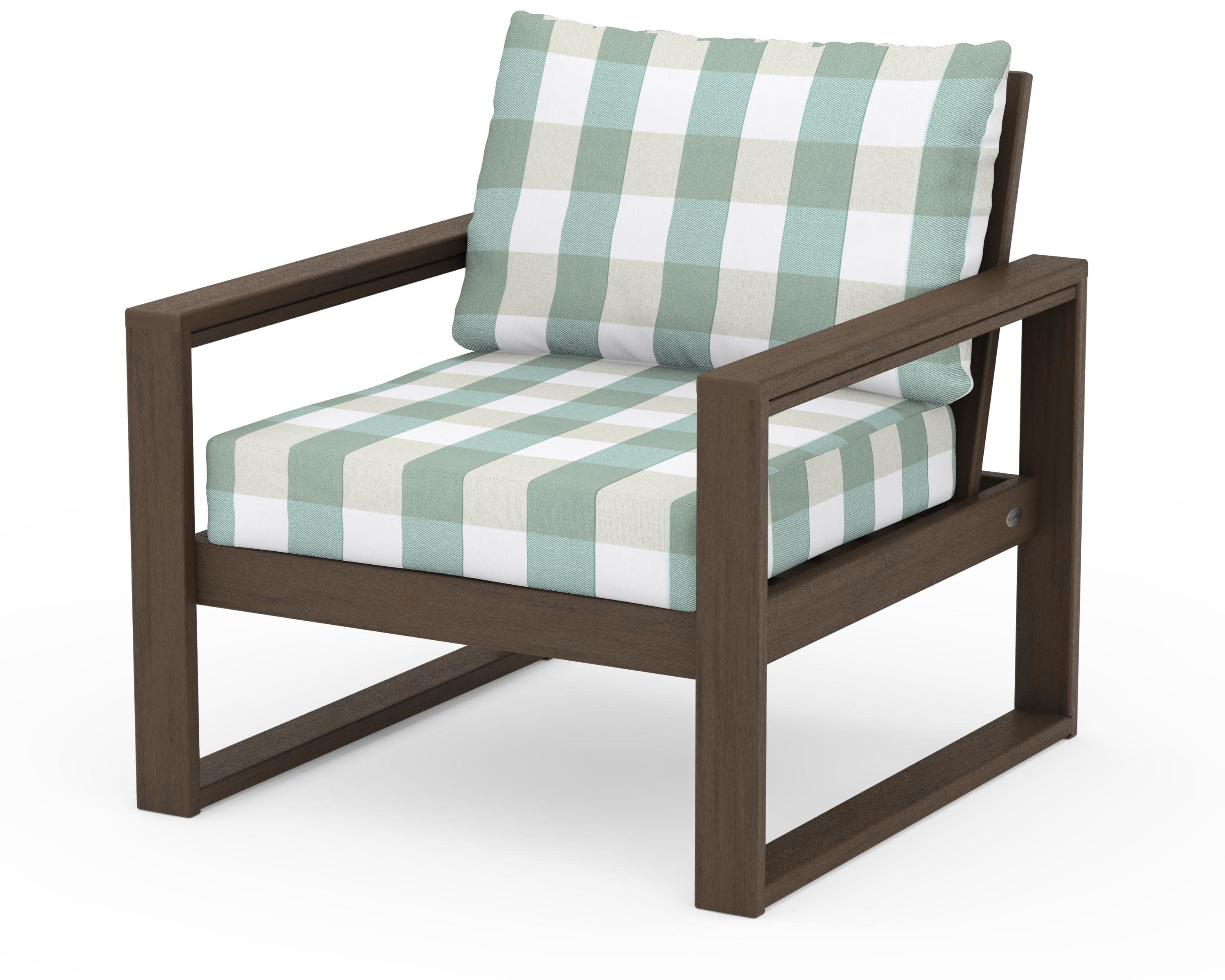 EDGE Club Chair in Kona / Buffalo Plaid Glacier Spa